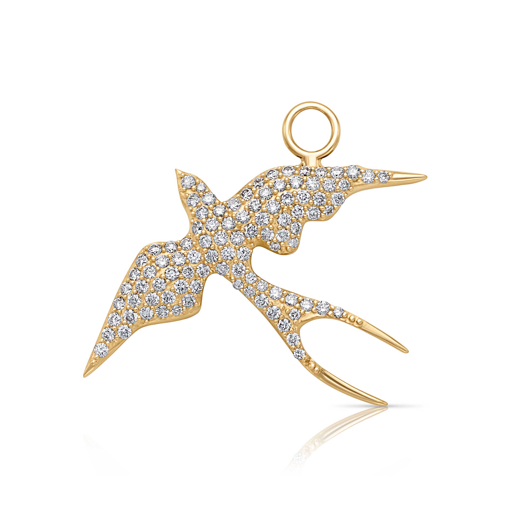14KY Diamond Bird Charm