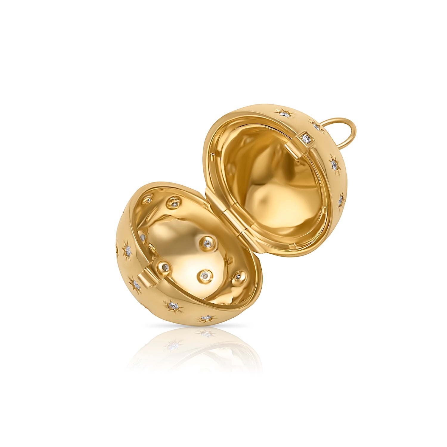 14KY Giant Orb with Diamonds-Charms-SAFFRON JEWELRY-Susan Saffron Jewelry