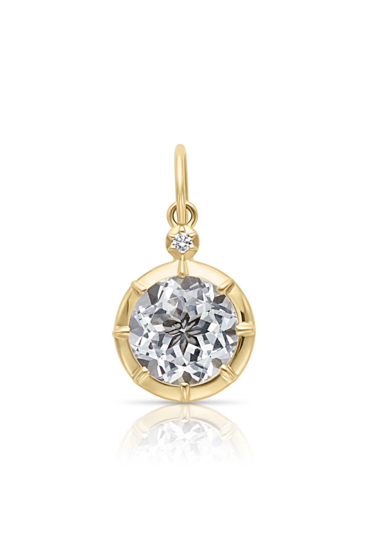 14KY White Topaz Chubby Charm