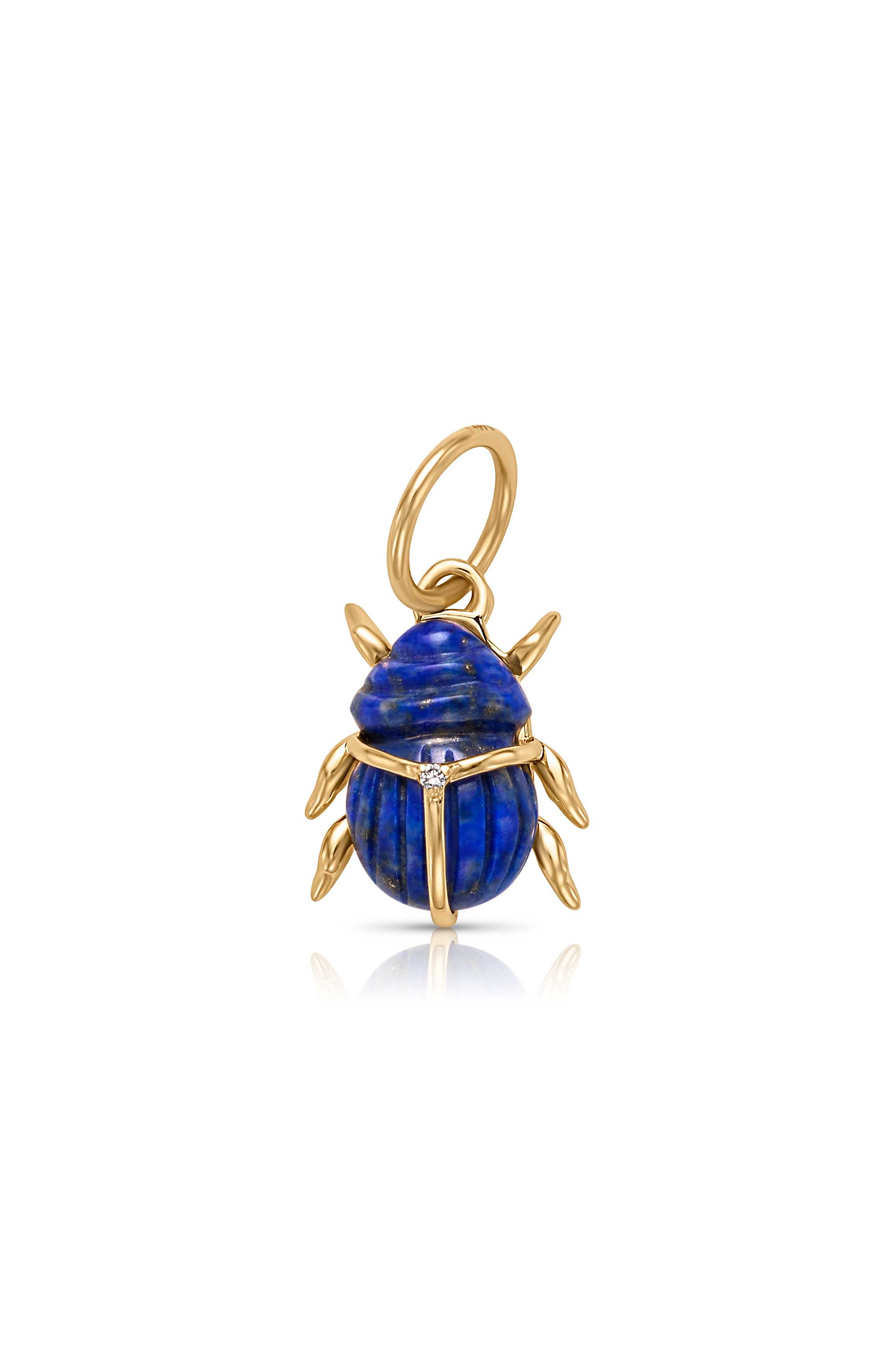 14KY Lapis Scarab Charm
