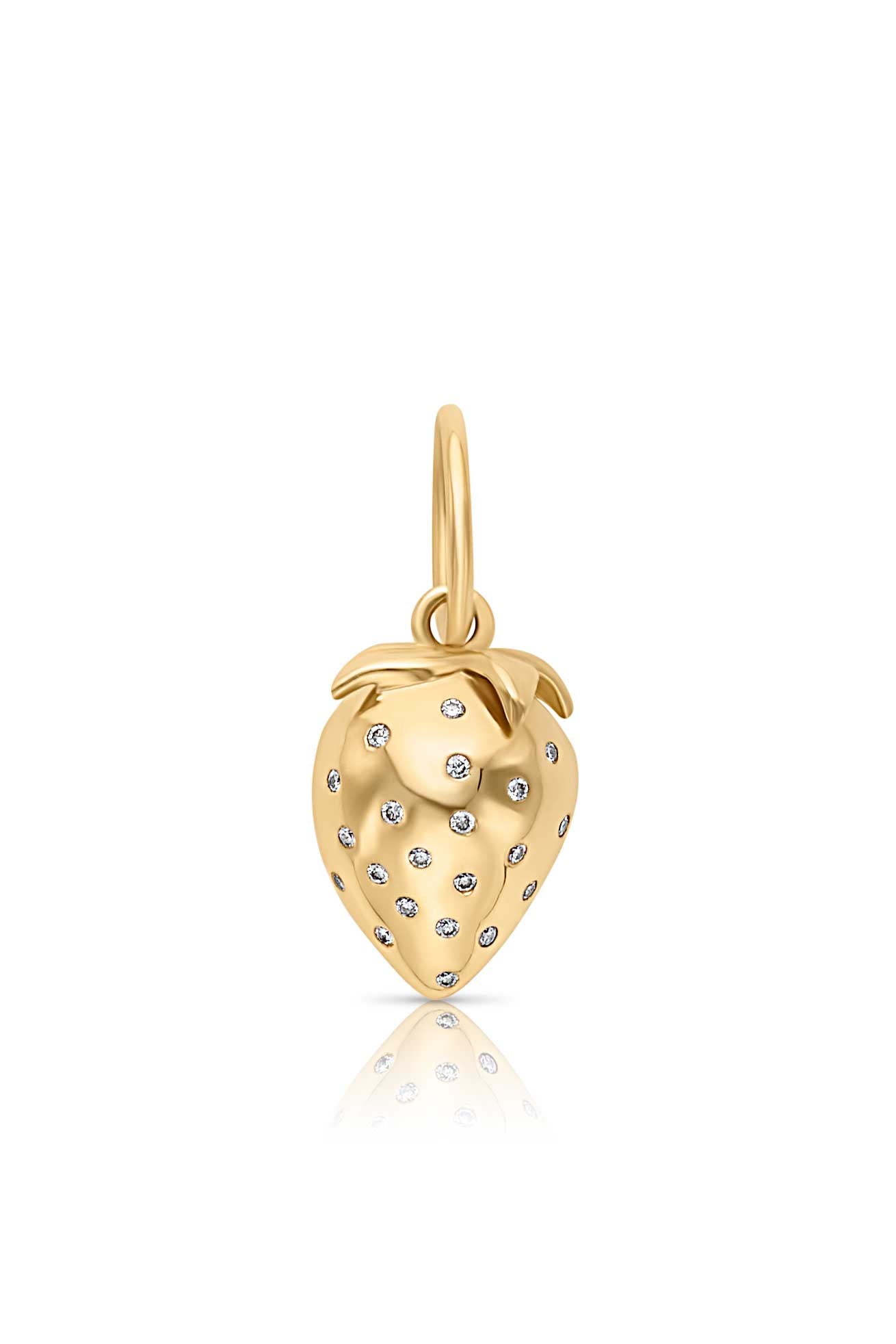 14KY Diamond Strawberry Charm