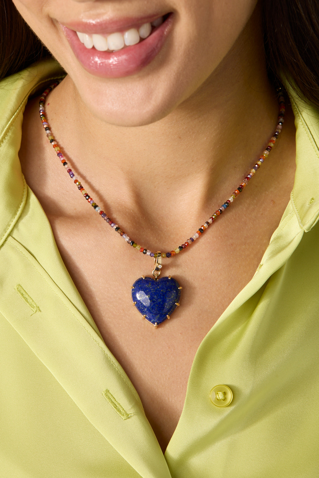 14KY Large Lapis Heart Charm