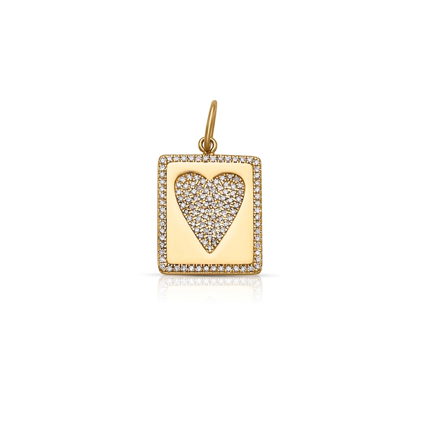 14KY Heart Dog Tag Charm
