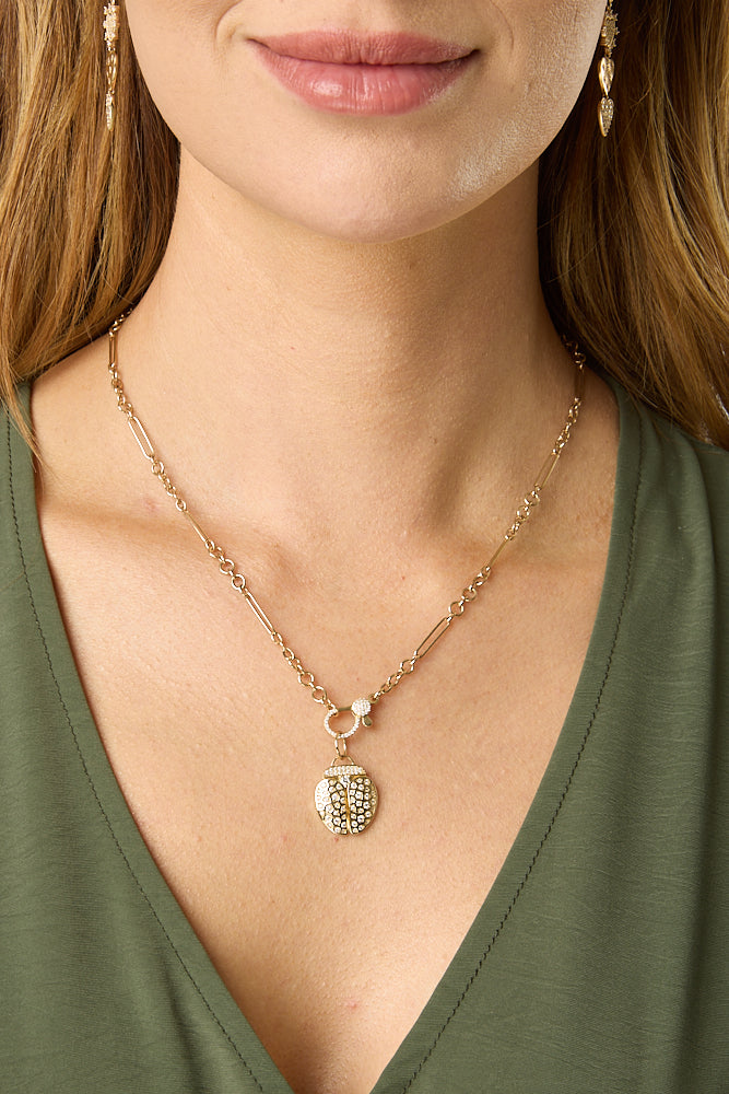 14KY Diamond Ladybug Charm