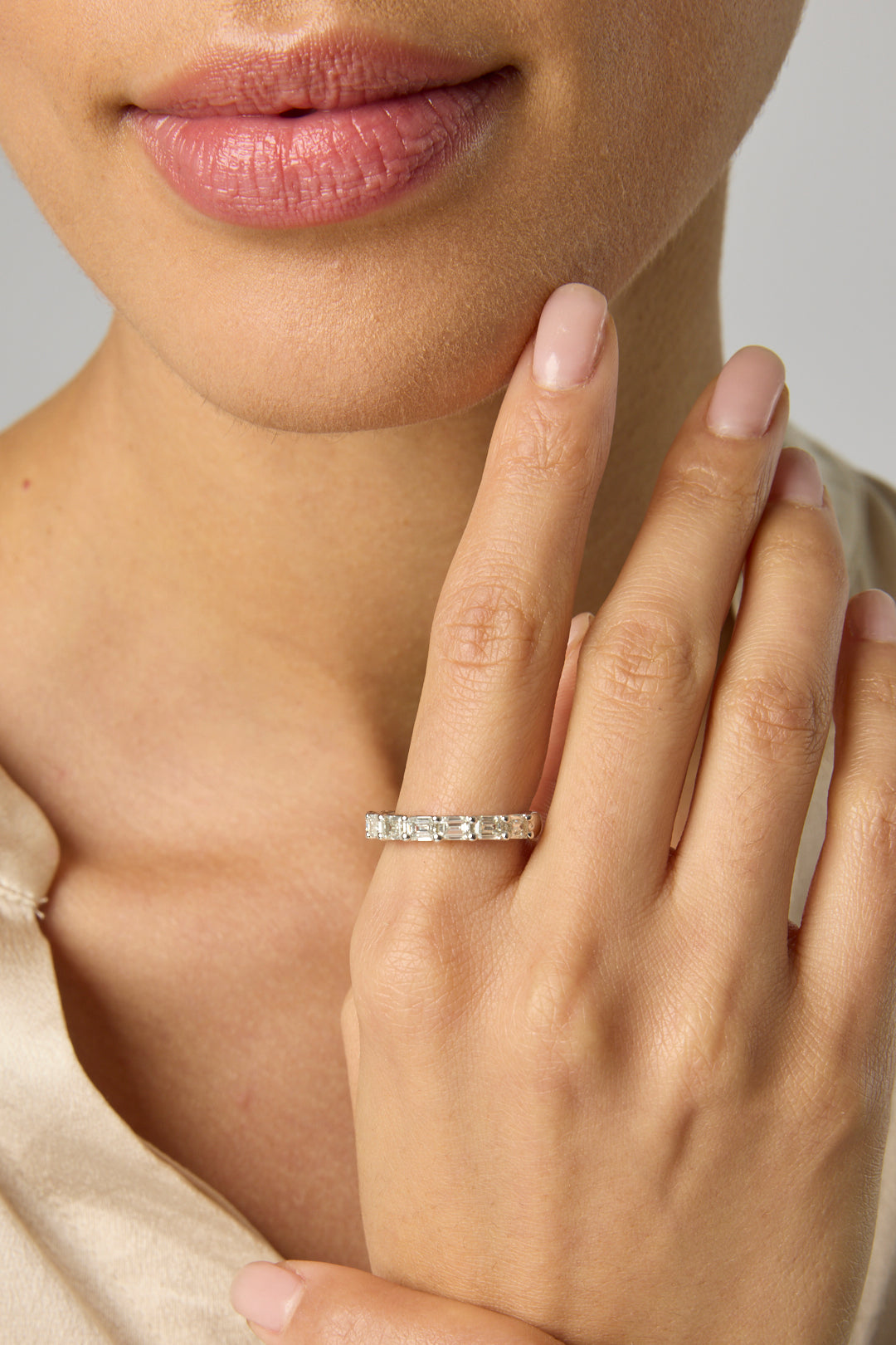 14KW Emerald Cut Diamond Ring