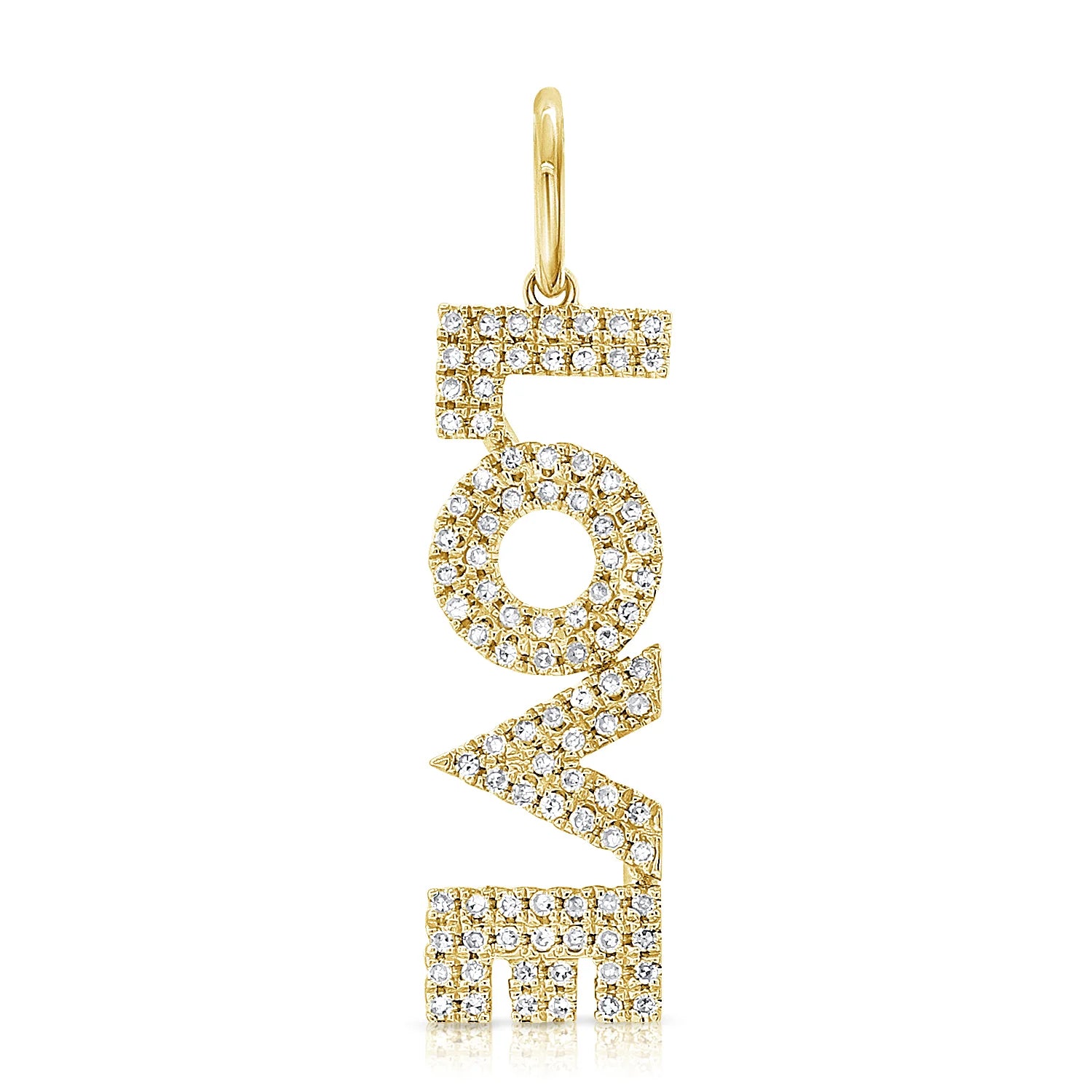 14KY Horizontal Diamond Love Charm