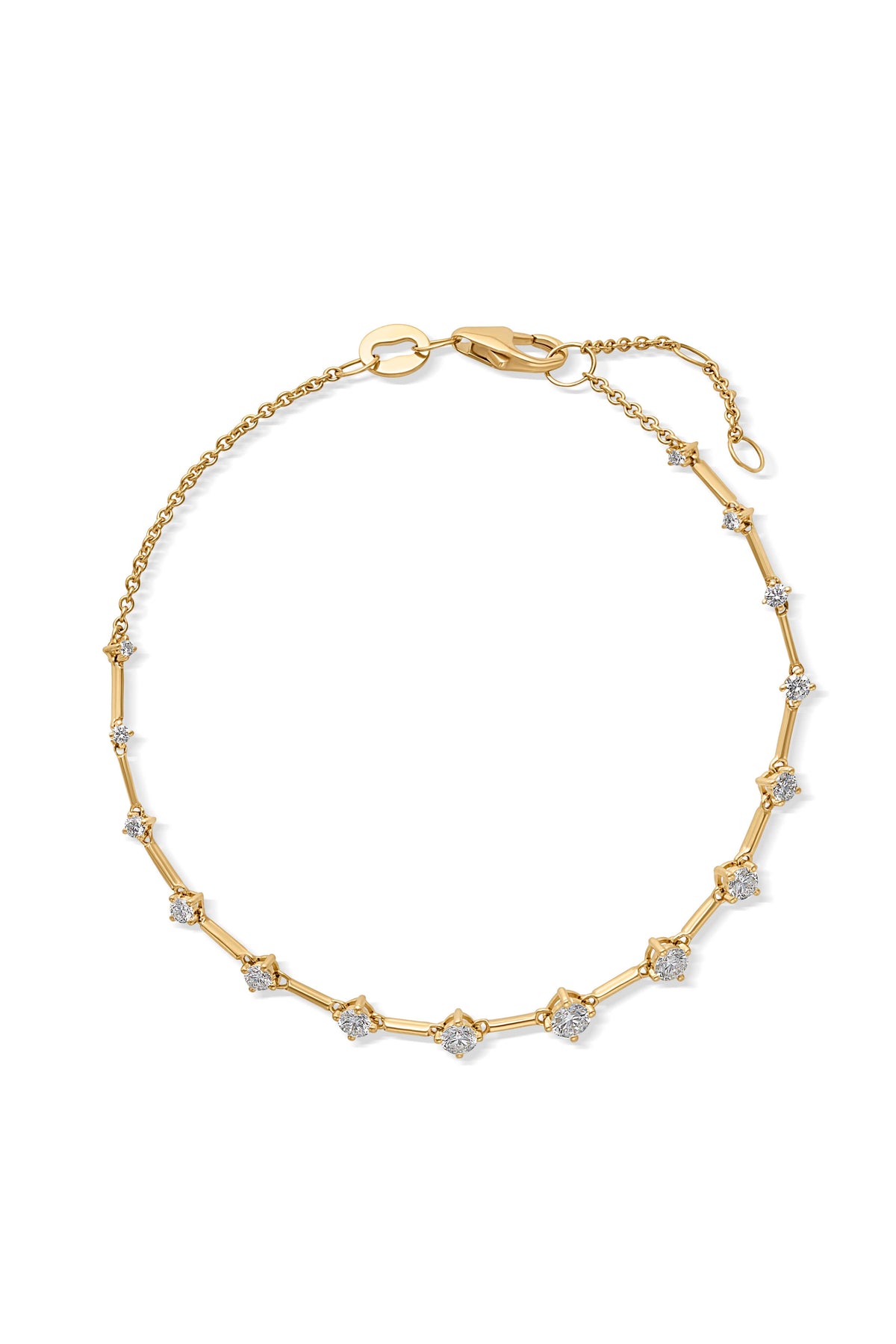 18KW Diamond Station Link Bracelet