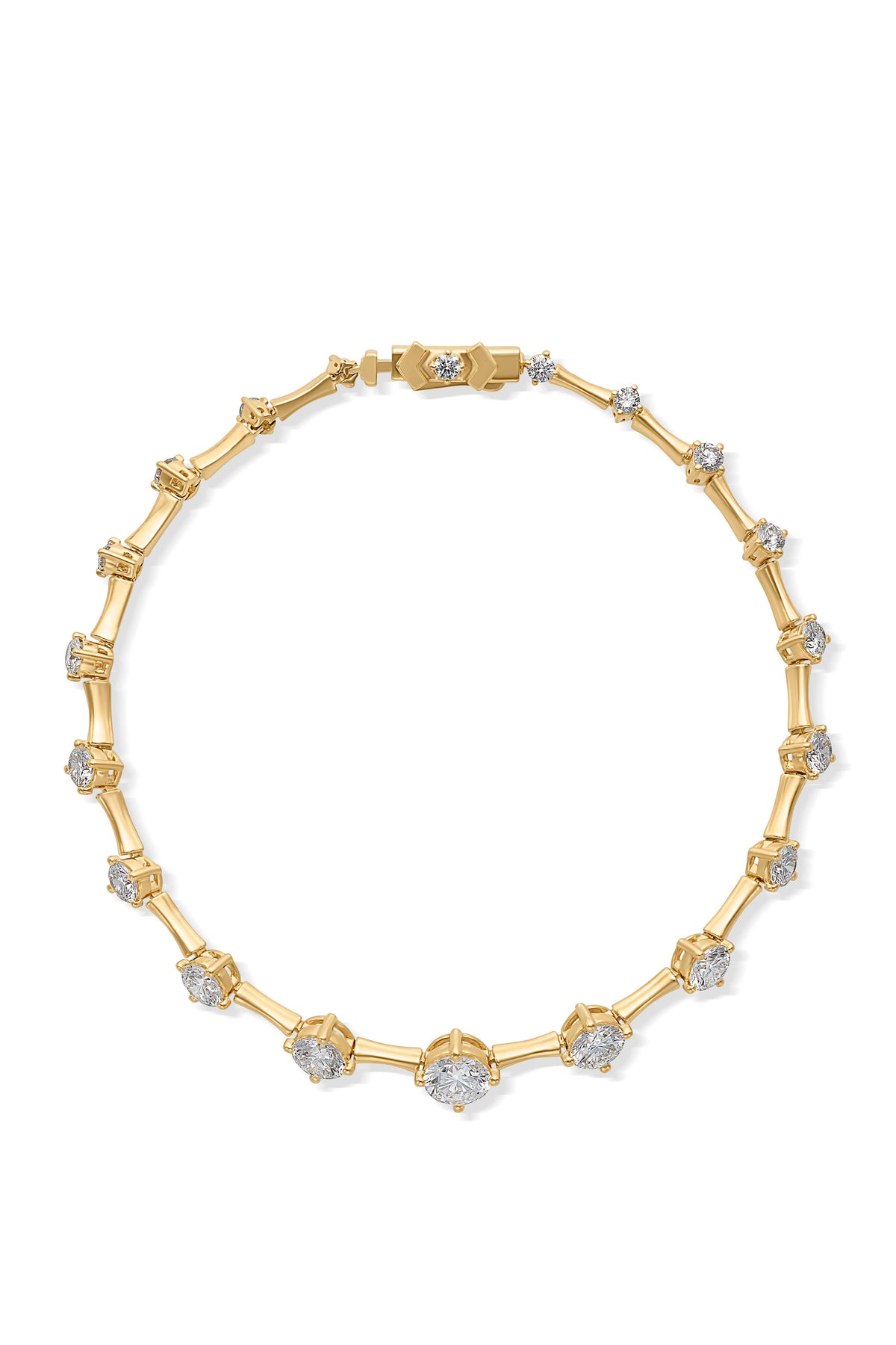 18KY Tapered Diamond Stick Tennis Bracelet