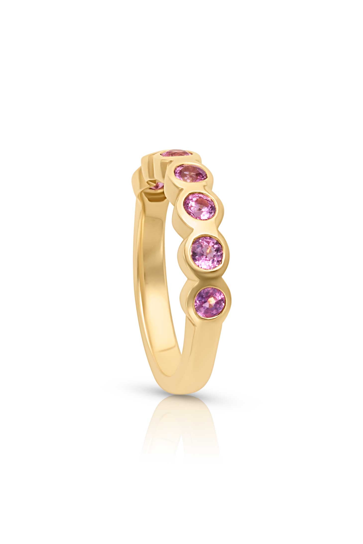 14KY Pink Sapphire Bezel Ring