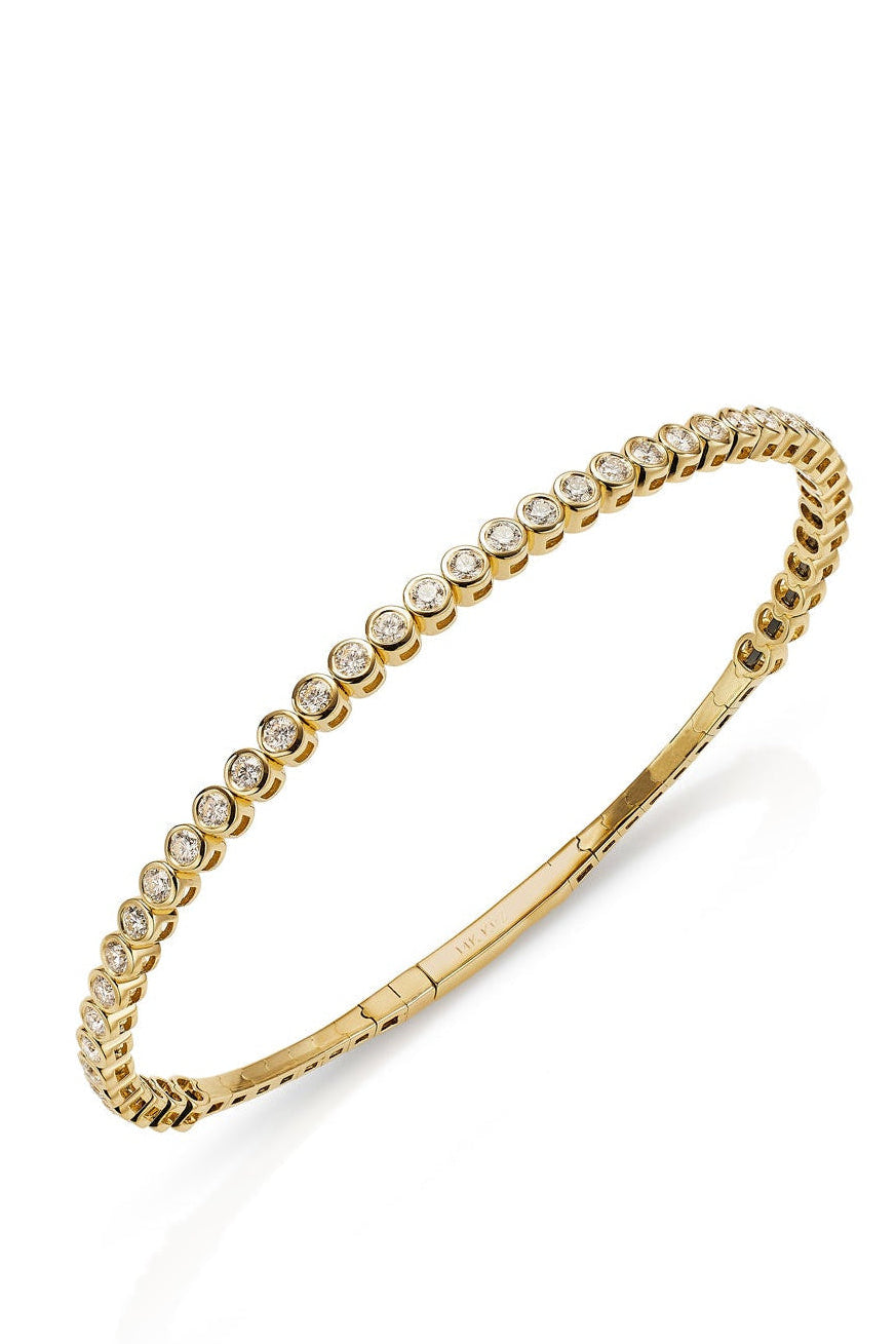 14KY Round Diamond Flexible Bangle-Bracelets-Gemma Couture-Susan Saffron Jewelry