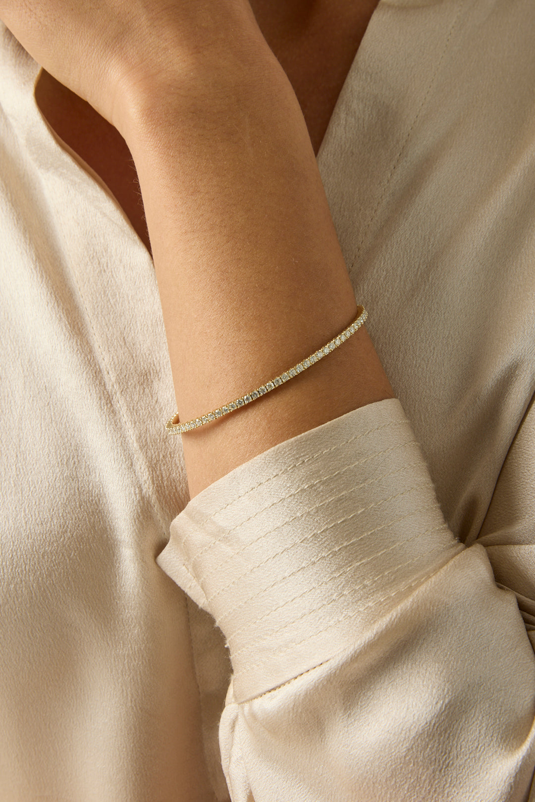 14KY Diamond Flexible Bracelet