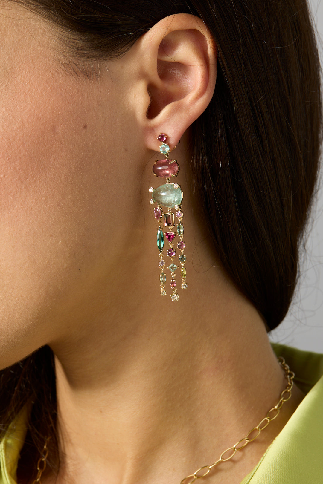 14KY One of a Kind Candy Tourmaline Earrings