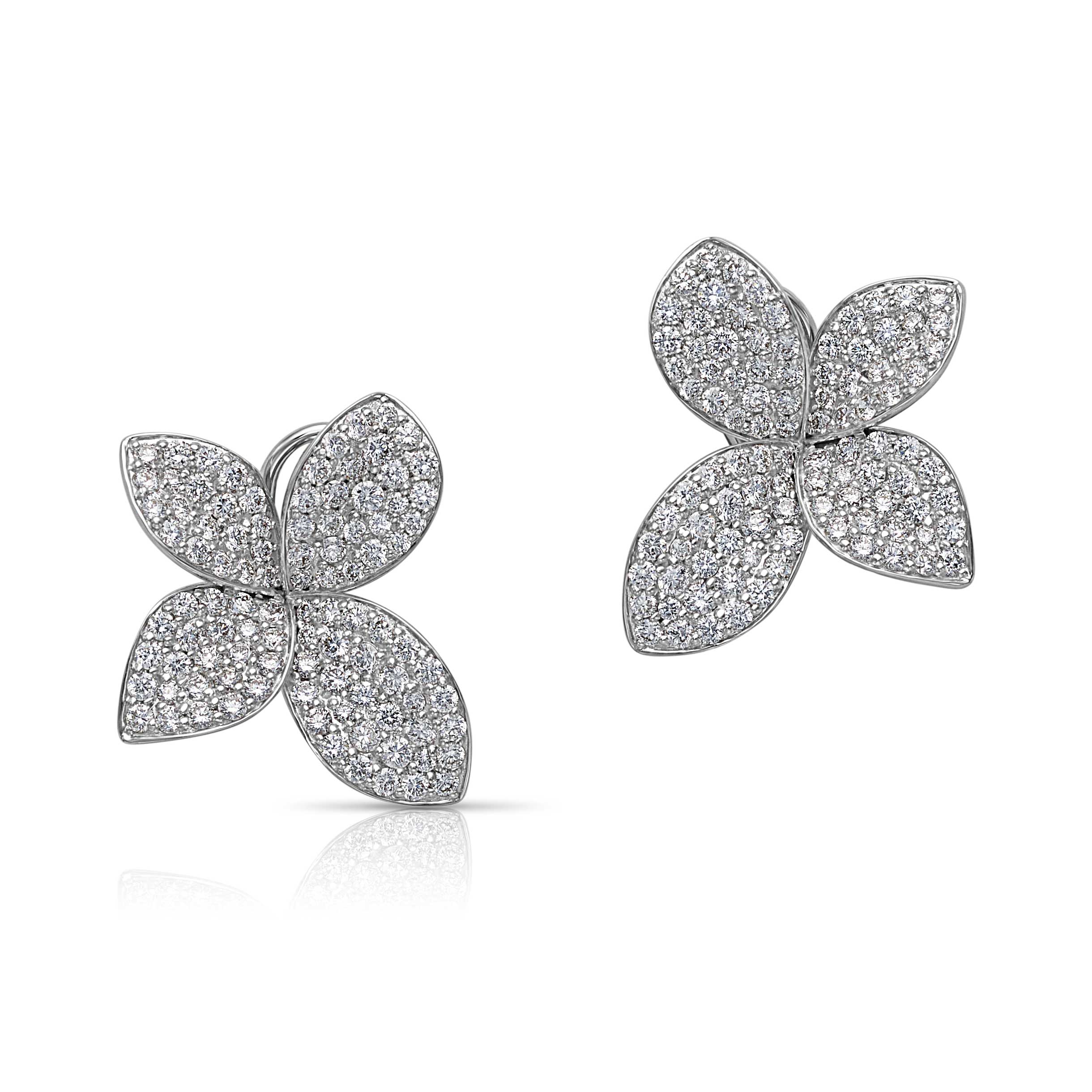14KW Diamond Flower Earrings