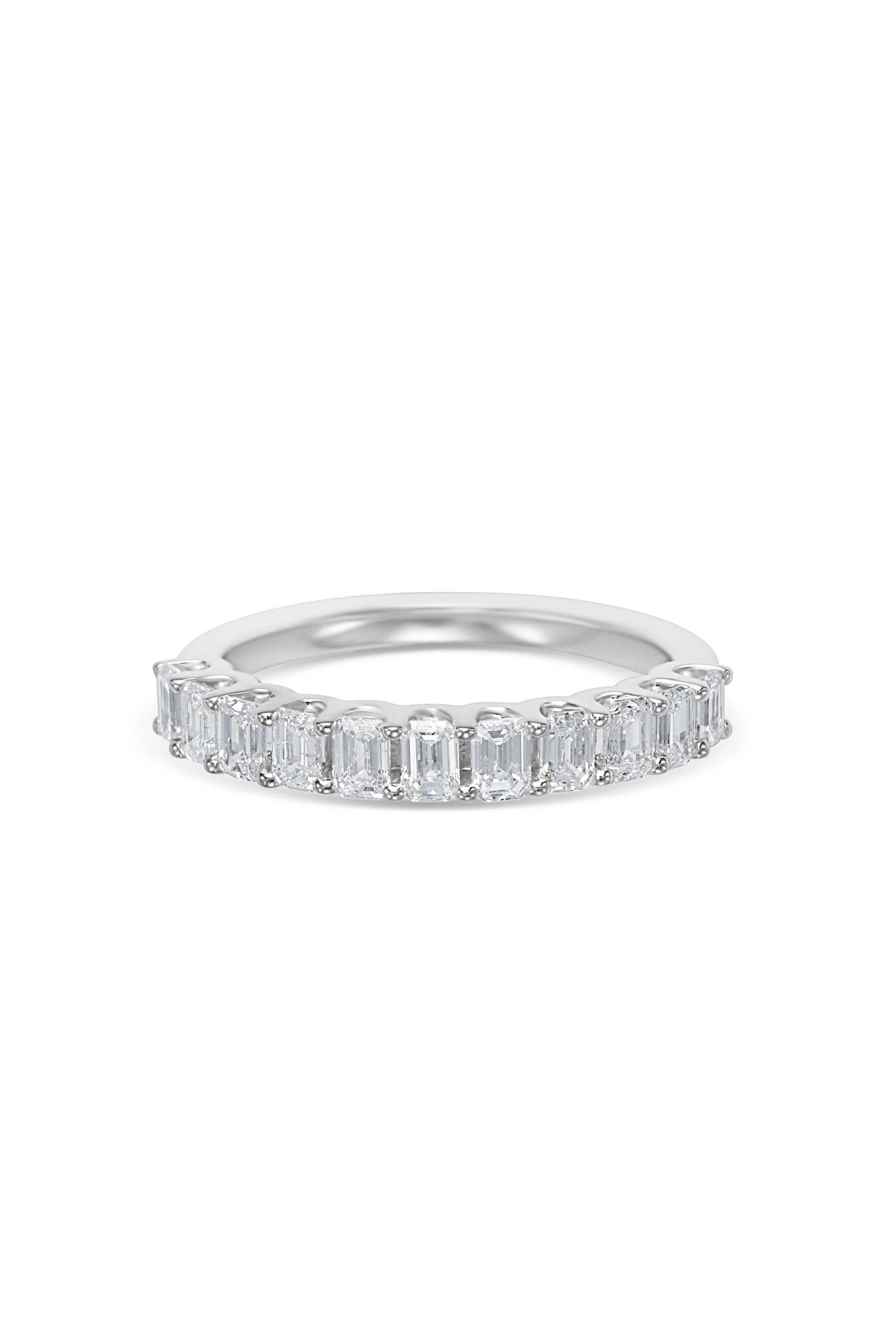14K Emerald Cut Diamond Band