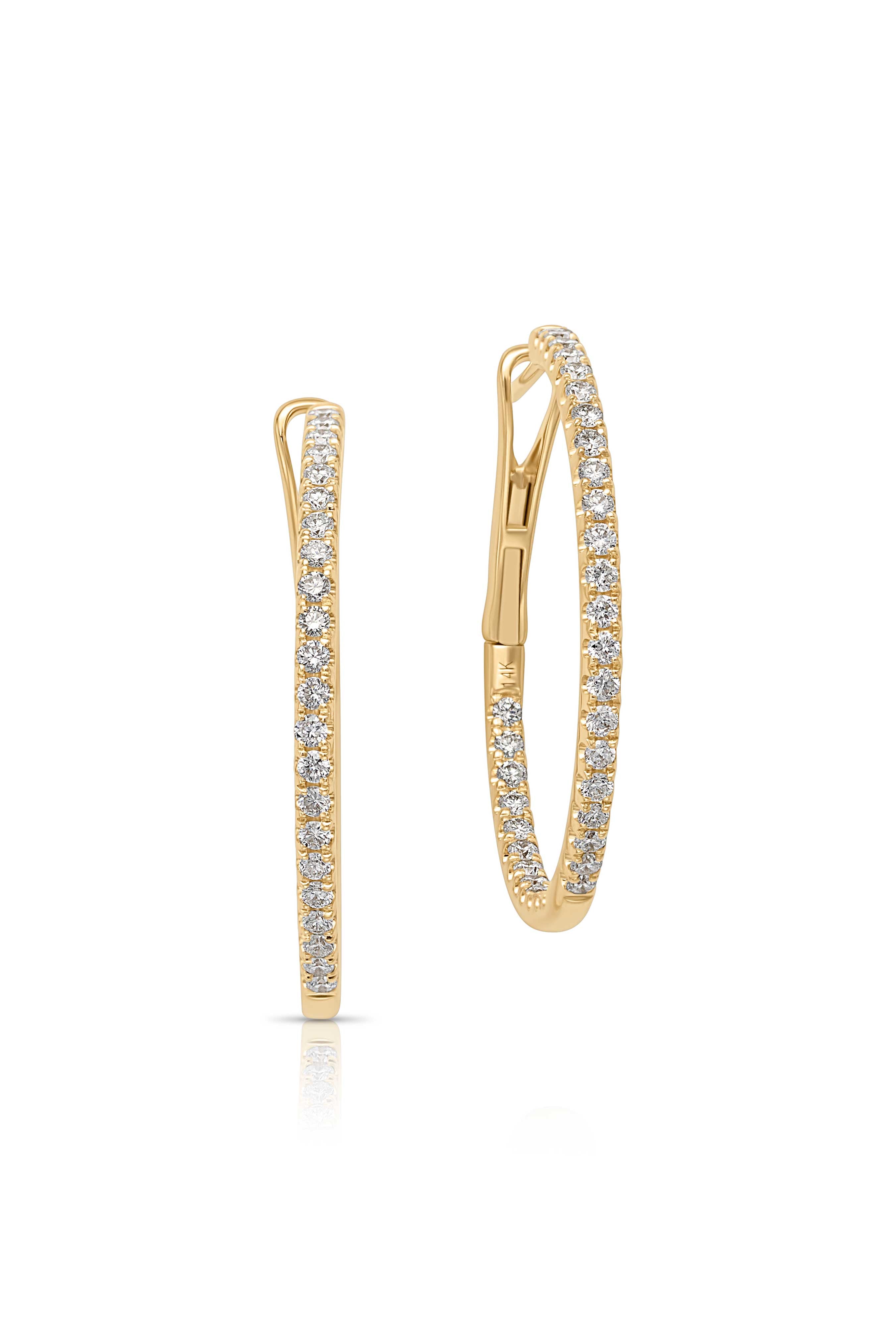 14KY Diamond Hoops