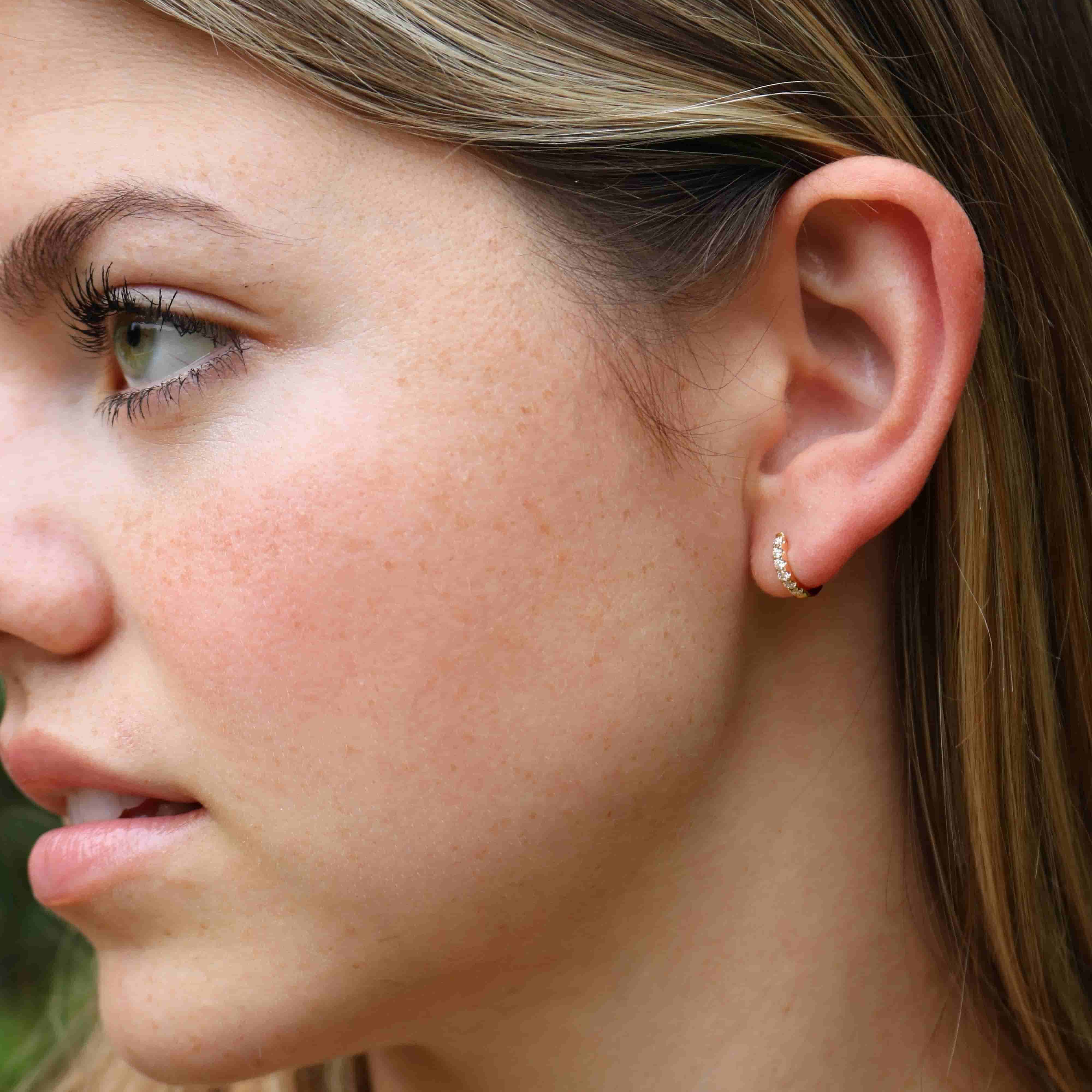 14KY Diamond Huggies