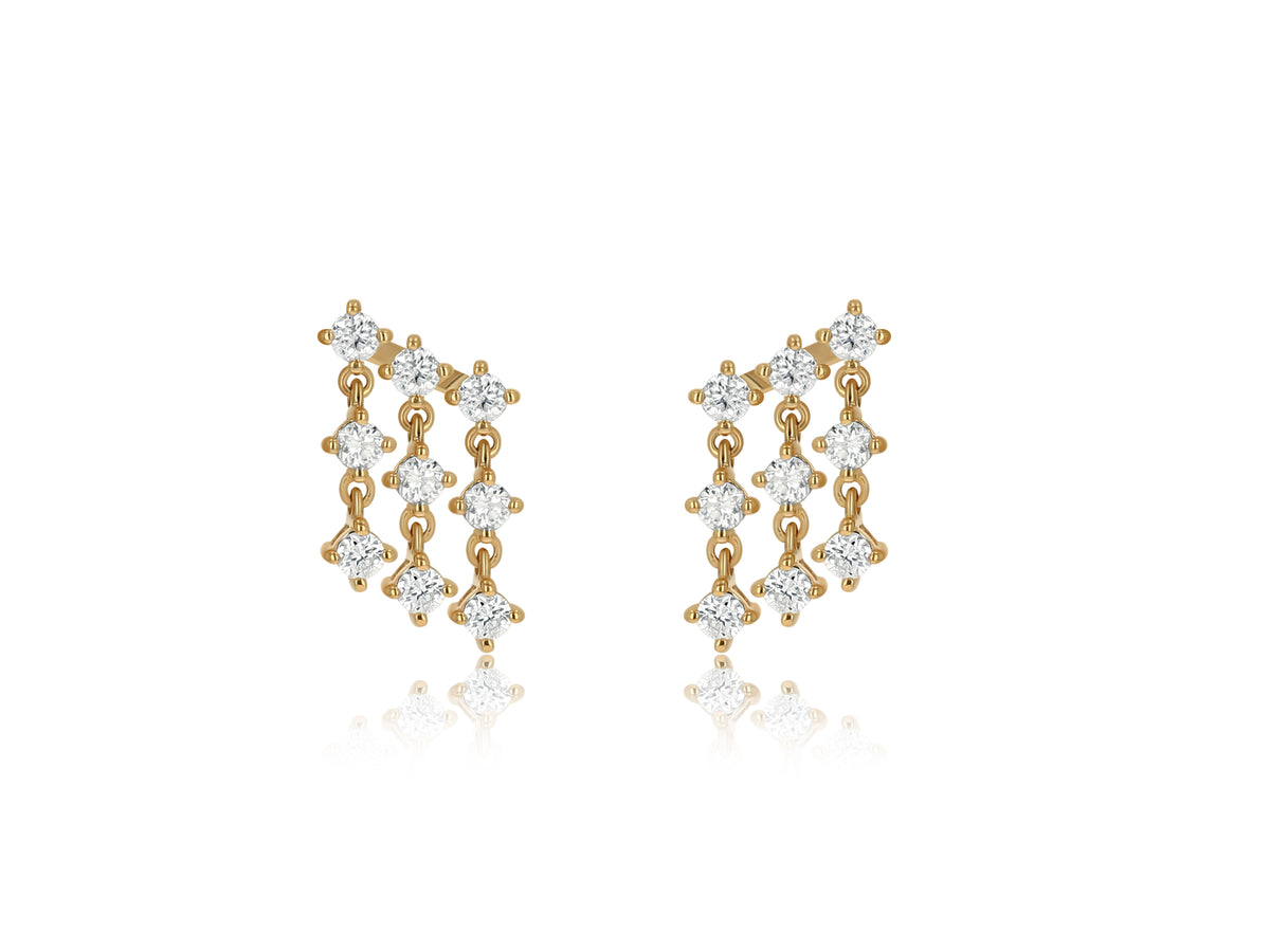 14KY Diamond Dangle Ear Climbers