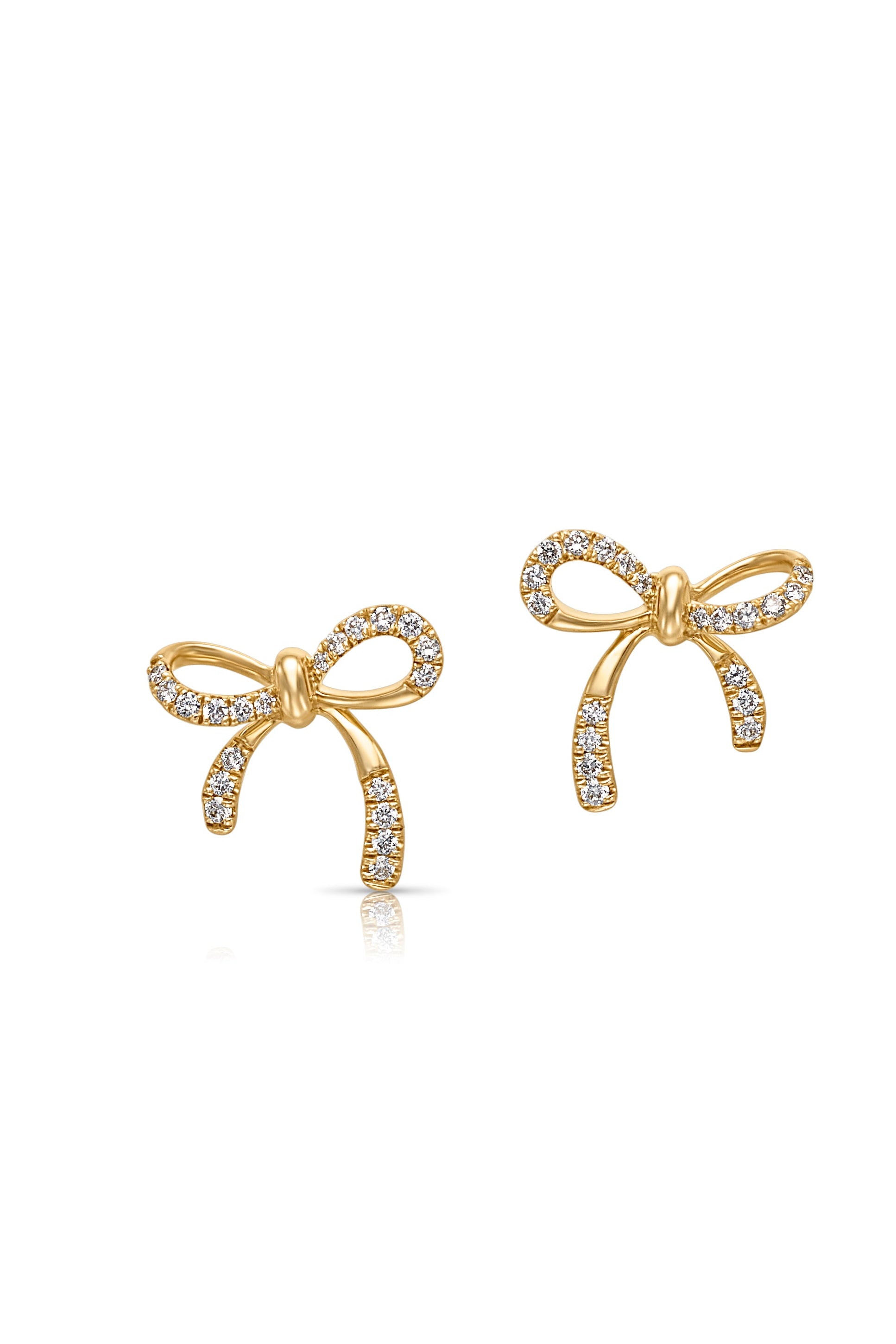 14KY Diamond Bow Studs