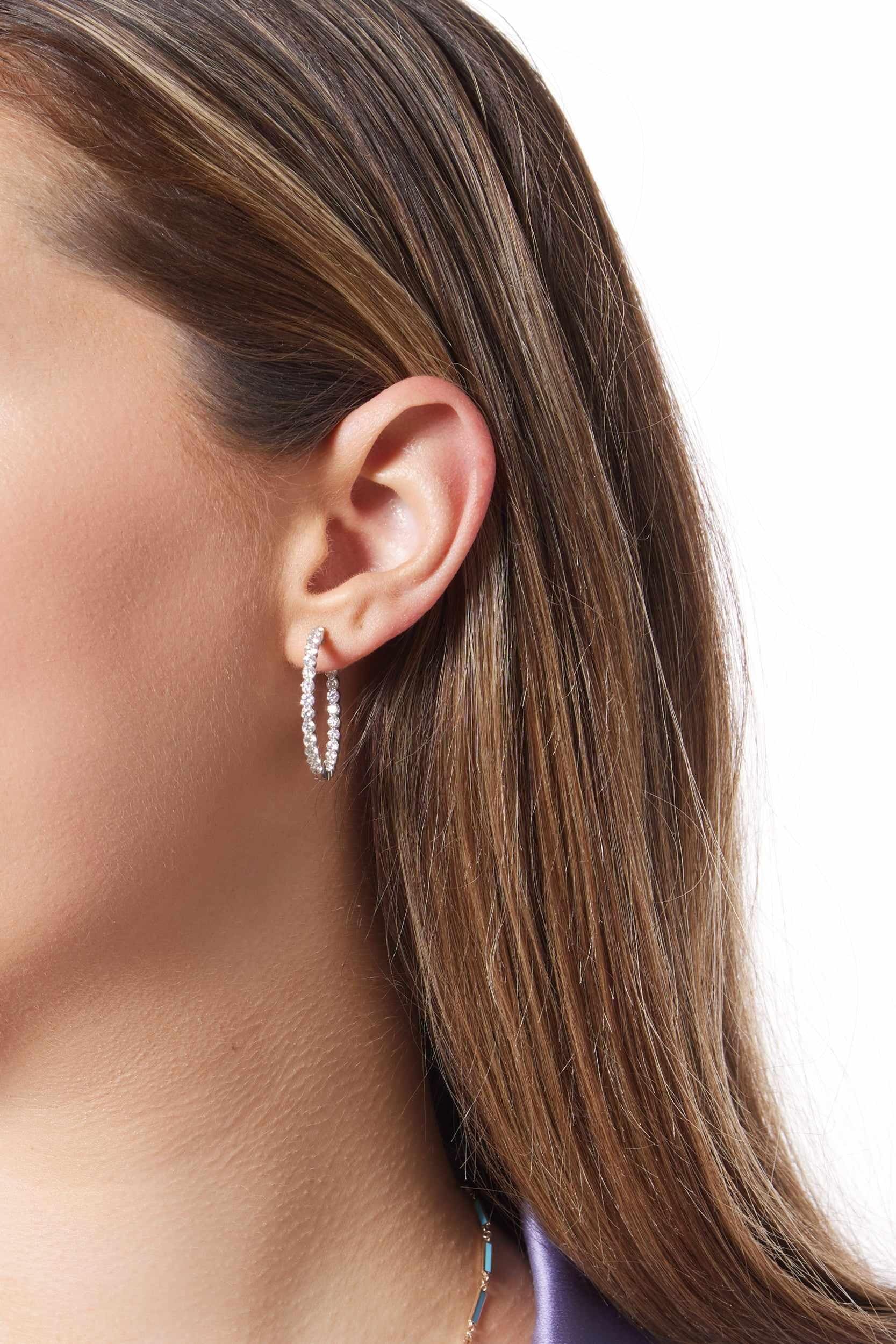 14KW Round Inside Out Diamond Hoop Earrings-Earrings-Gabriel & Co.-Susan Saffron Jewelry