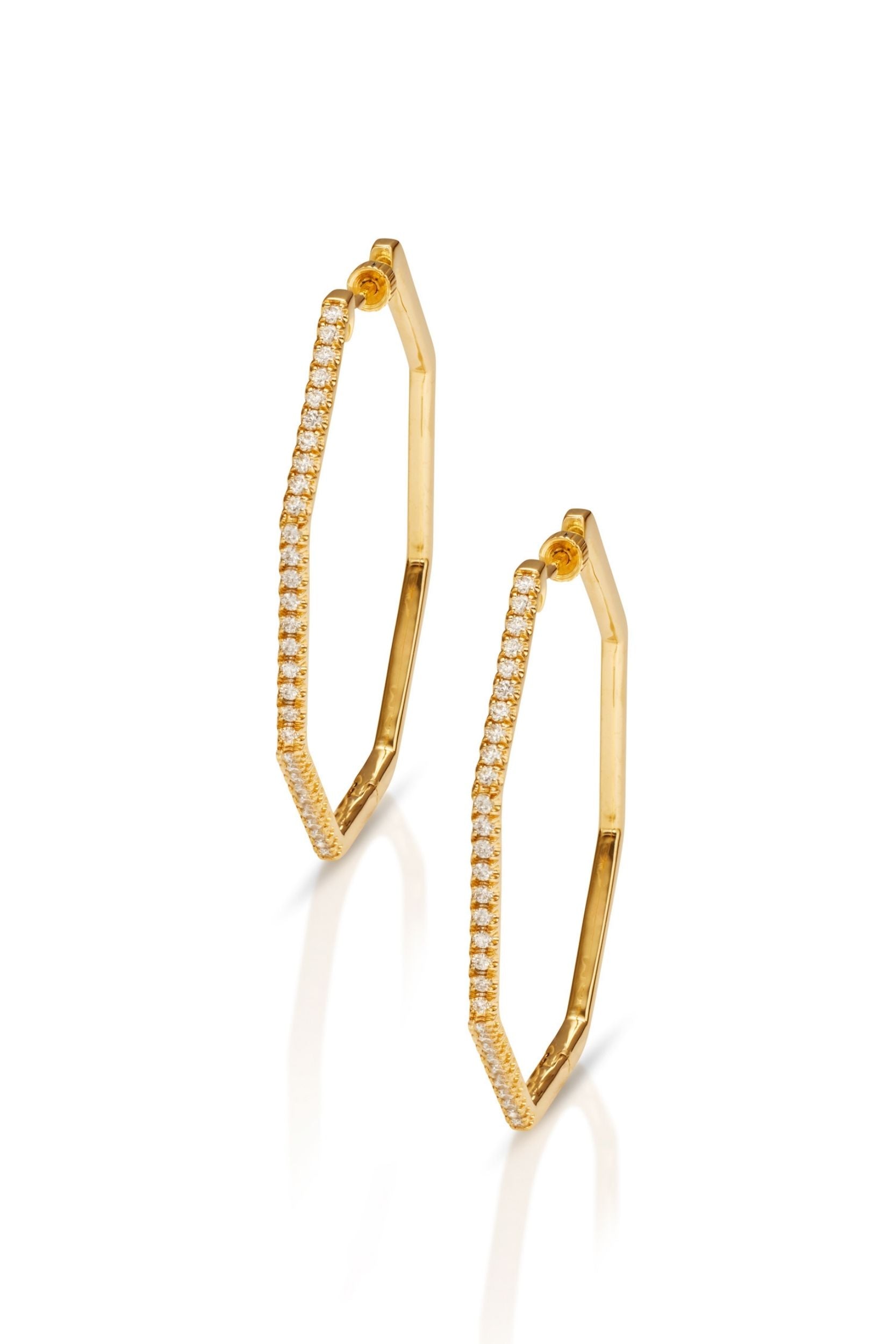 14KY Diamond Classic Hoops