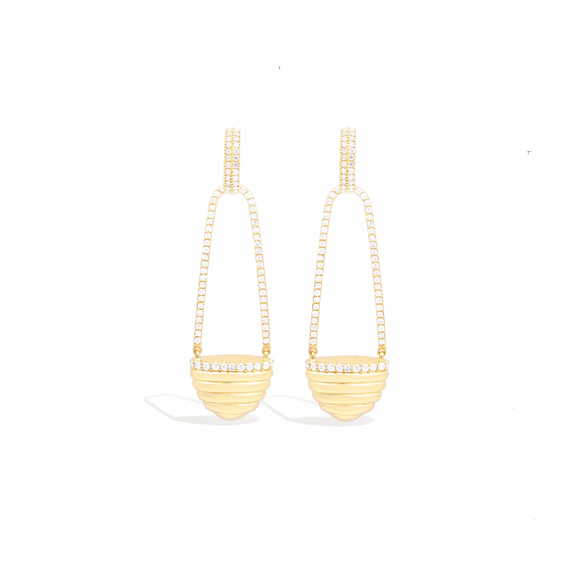 14KY Found Cap Chandelier Earrings-Earrings-Campbell + Charlotte-Susan Saffron Jewelry