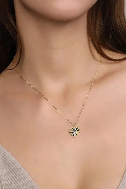 14KWY Diamond and Heart Pendant
