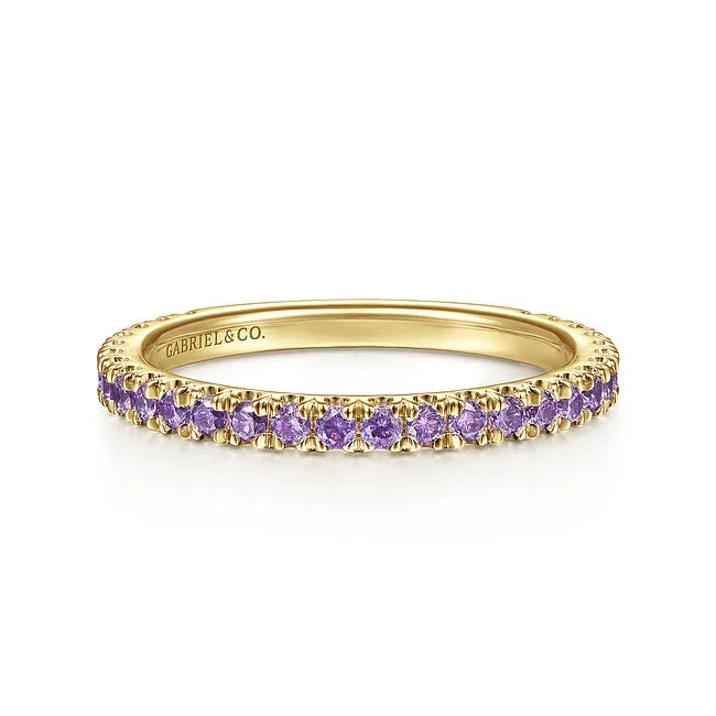 14KY Amethyst Stackable Ring
