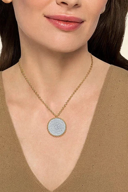 14KY Diamond Pave Medallion Charm