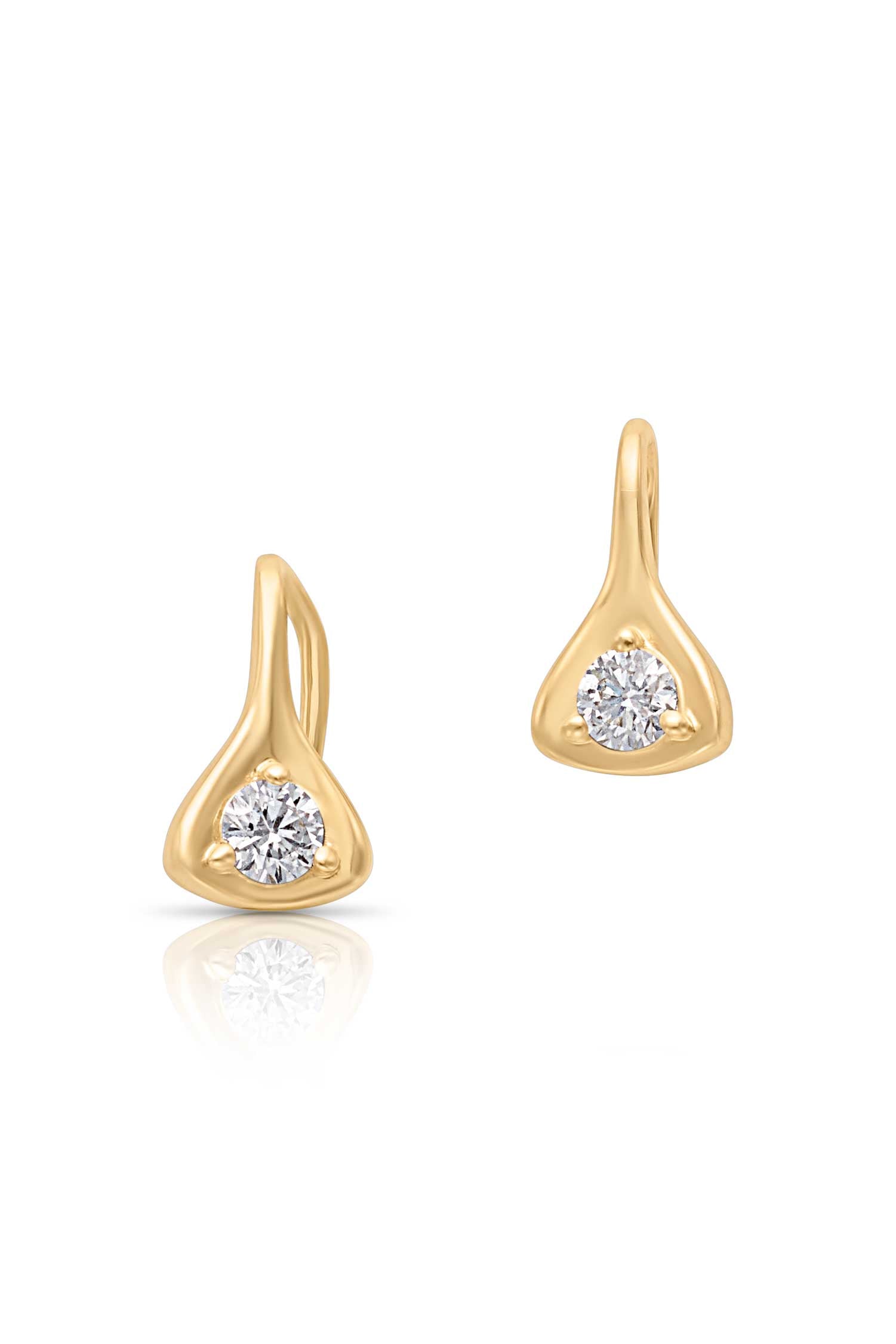 14KY Diamond Bezel Drop Earring