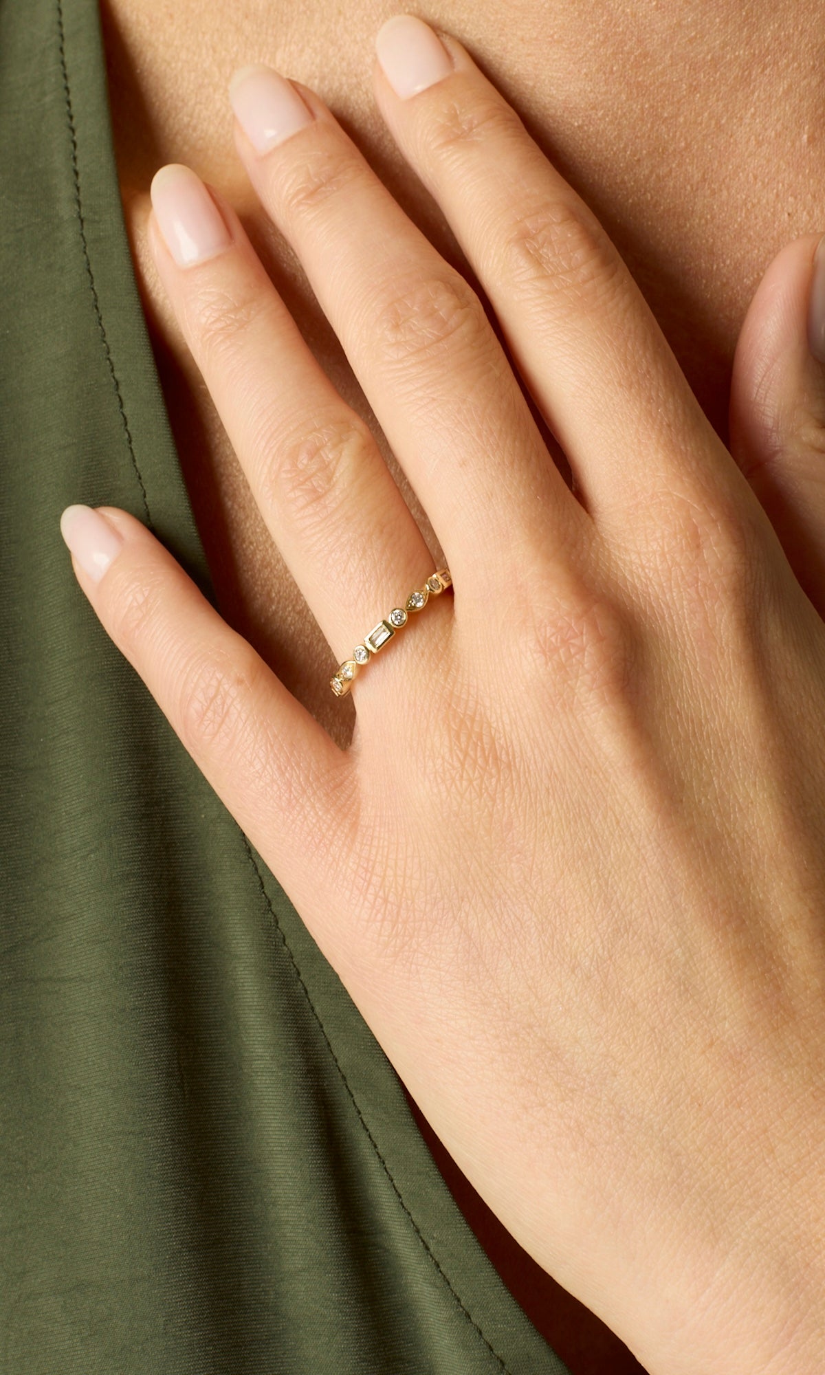 14KY Multi-Shape Diamond Band