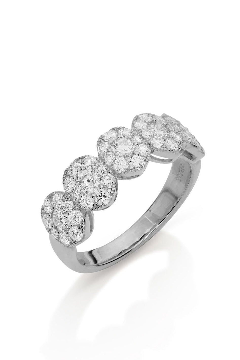 18KW Round Diamond Band with Oval-Shaped Clusters-Rings-Uneek-Susan Saffron Jewelry