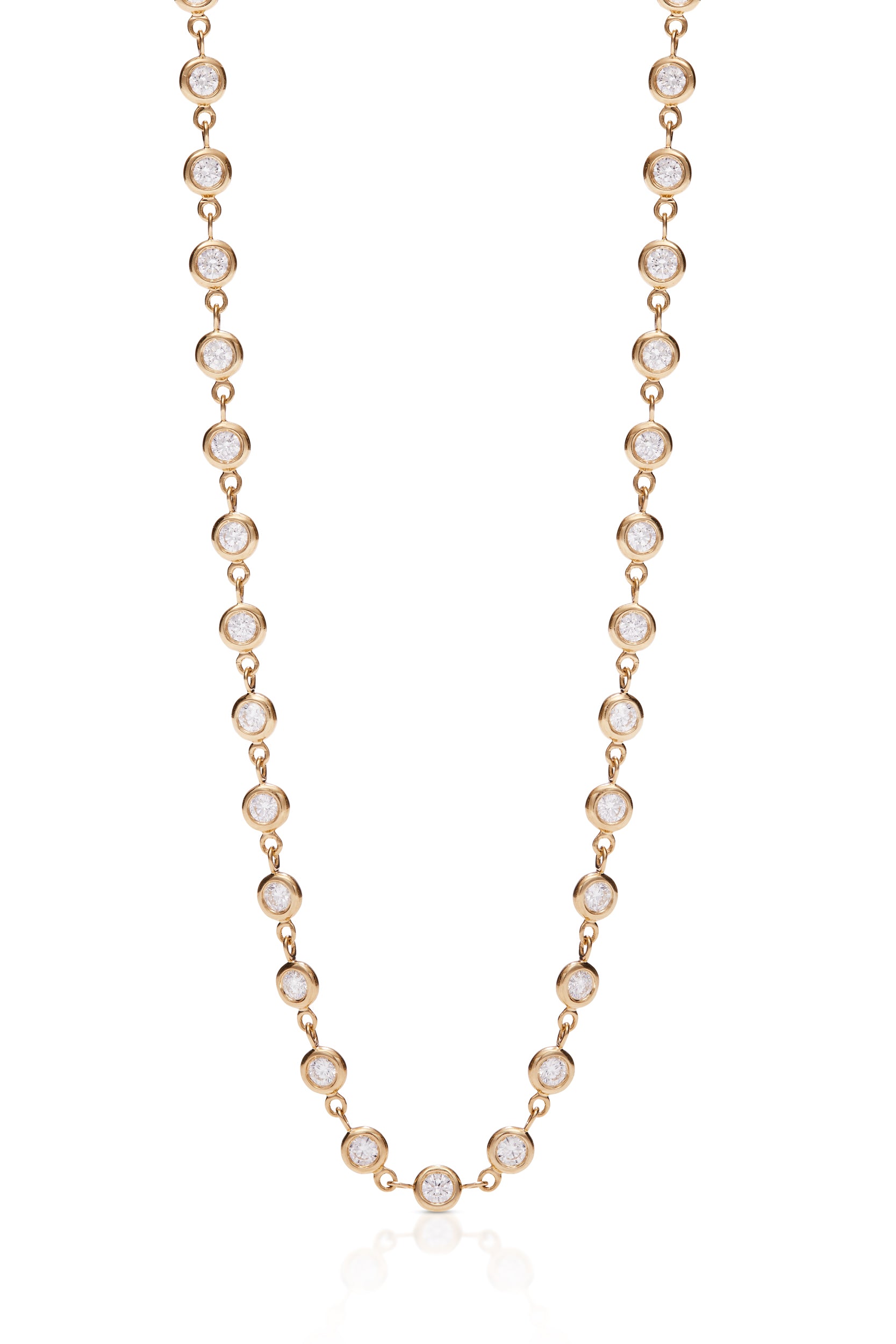 18KY Bezel Set Diamond Necklace with Diamond Clasp-Necklaces-Uneek-Susan Saffron Jewelry