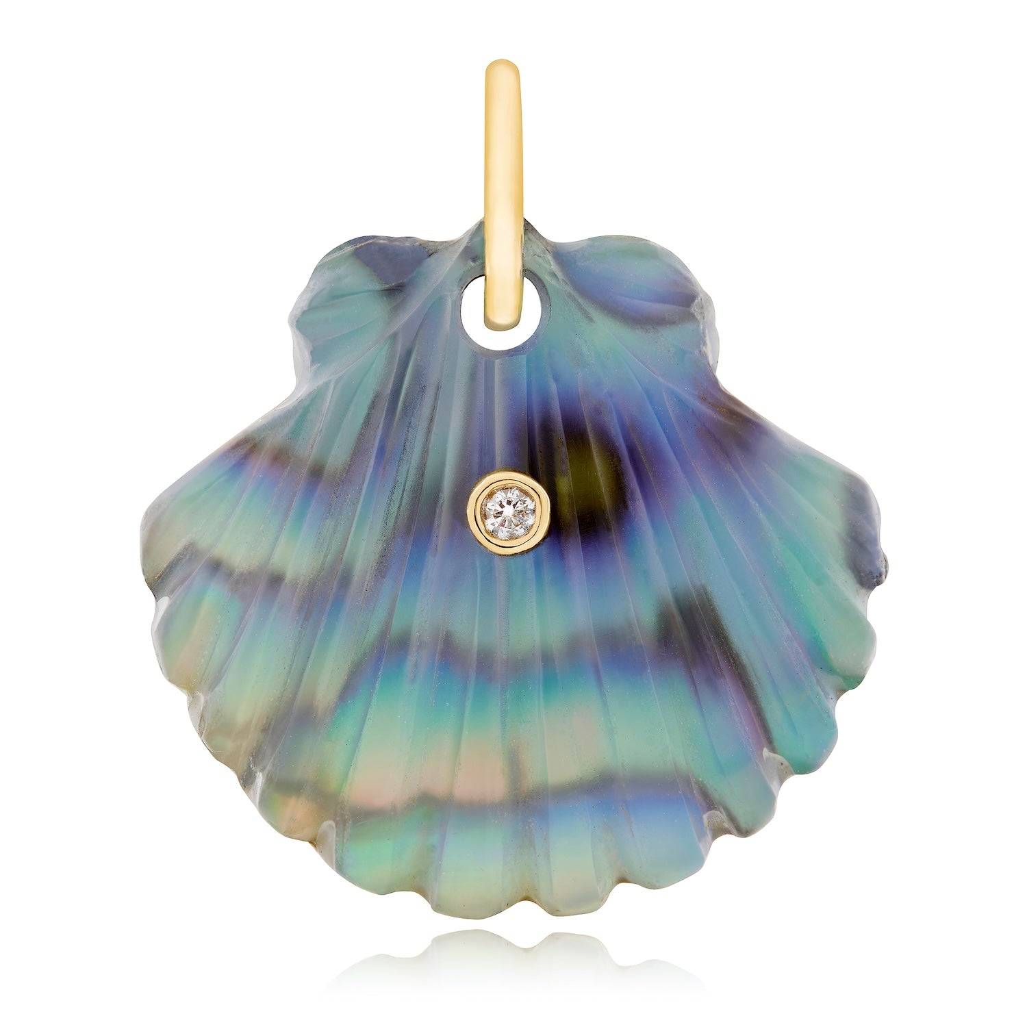 Luminescent Scallop Shell-Charms-Maura Green-Susan Saffron Jewelry