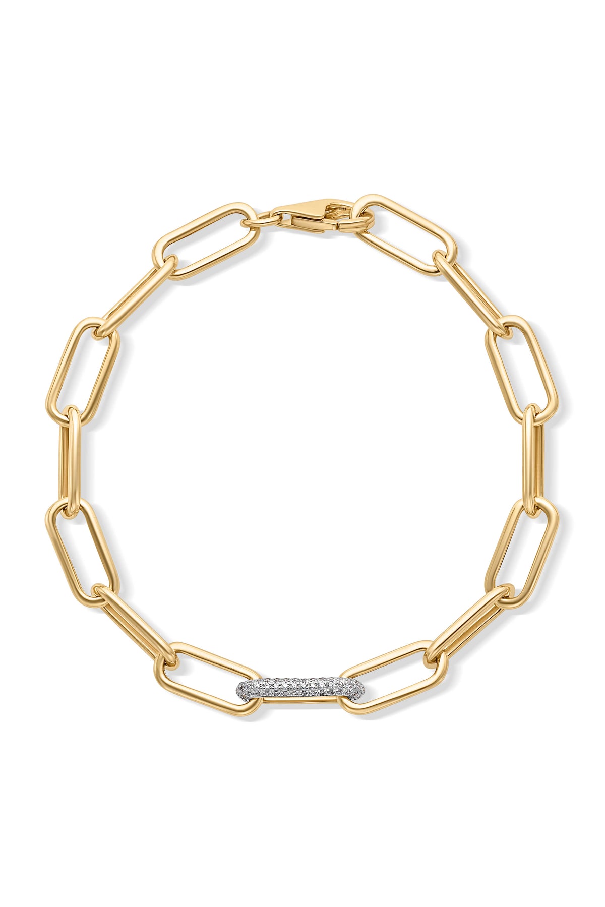 14KYW Diamond Link Bracelet