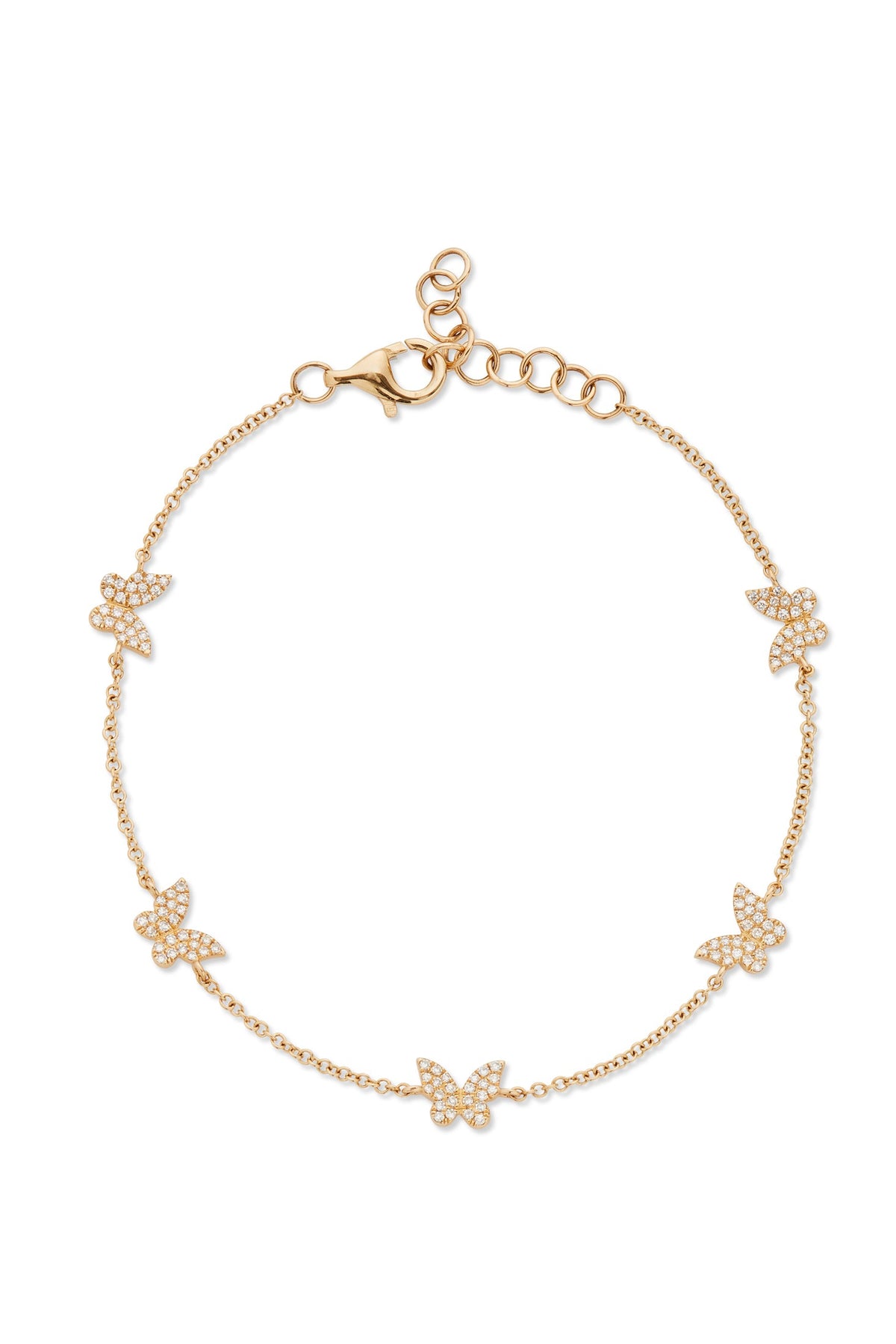 14KY Diamond Butterfly Bracelet-Bracelets-Saffron Jewelry-Susan Saffron Jewelry