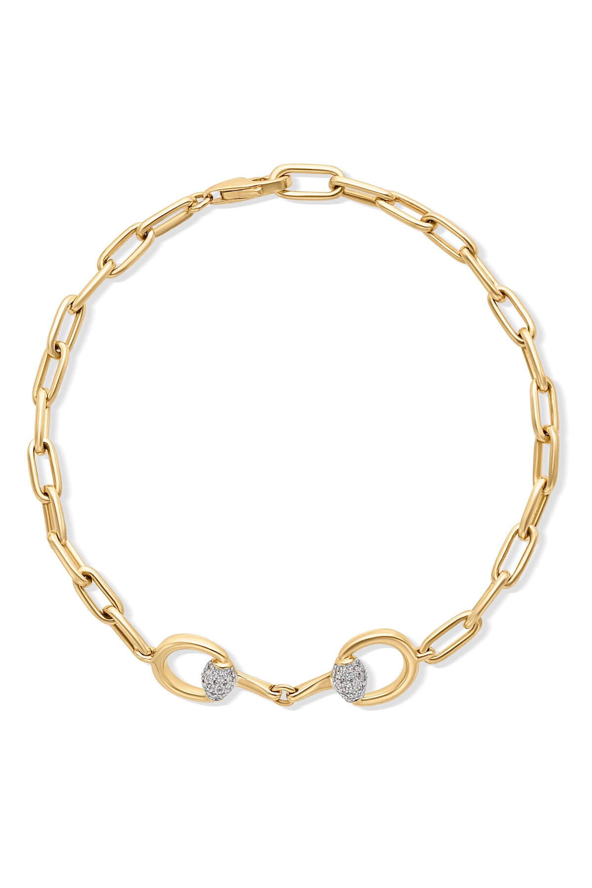 14KYW Horsebit Diamond Bracelet