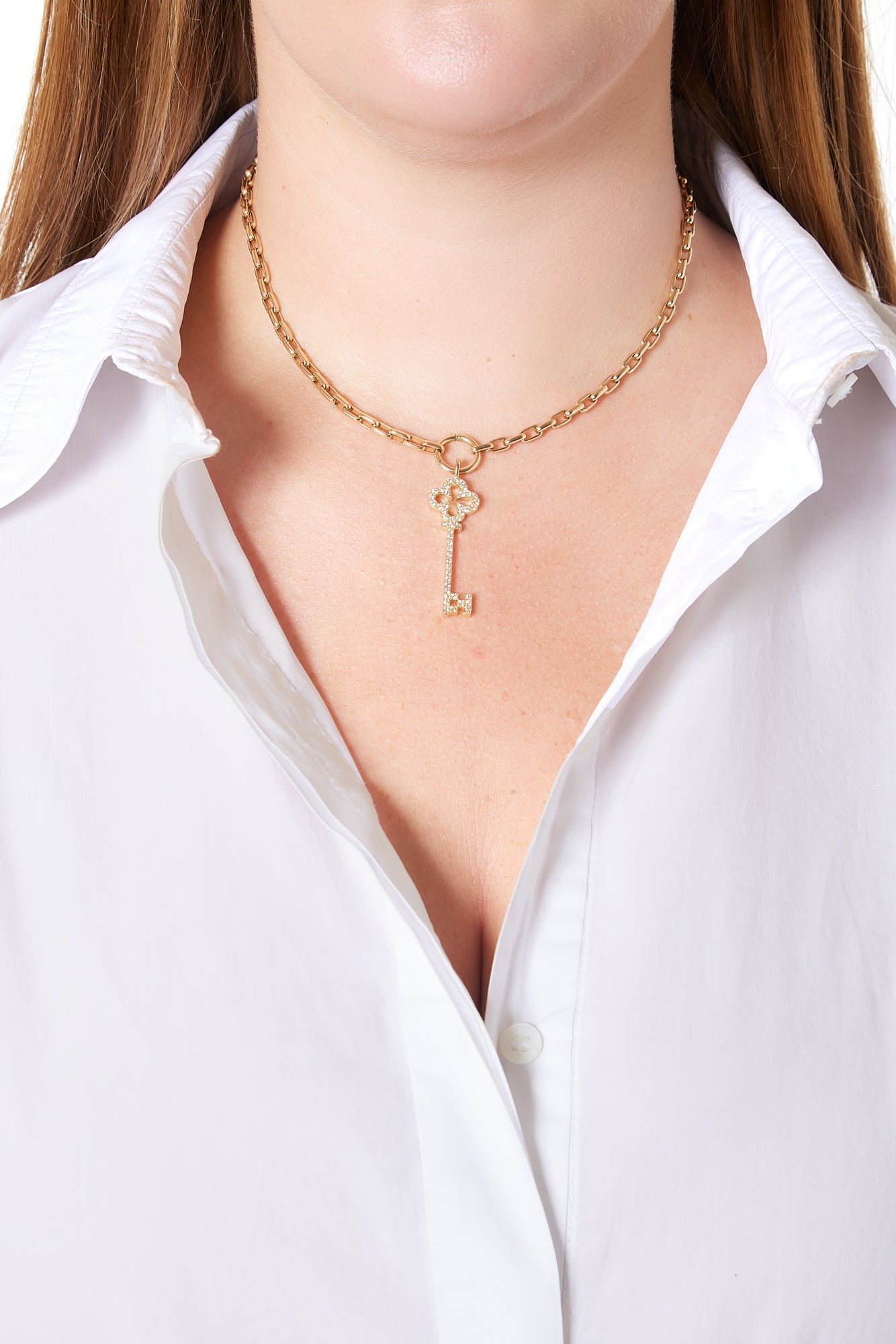 18KY Diamond Kingdom Key Charm