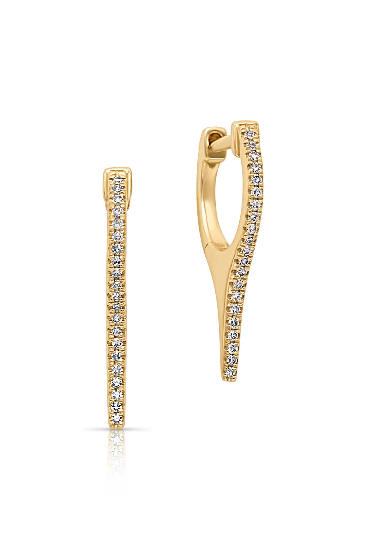14KY Small Diamond Spike Earrings
