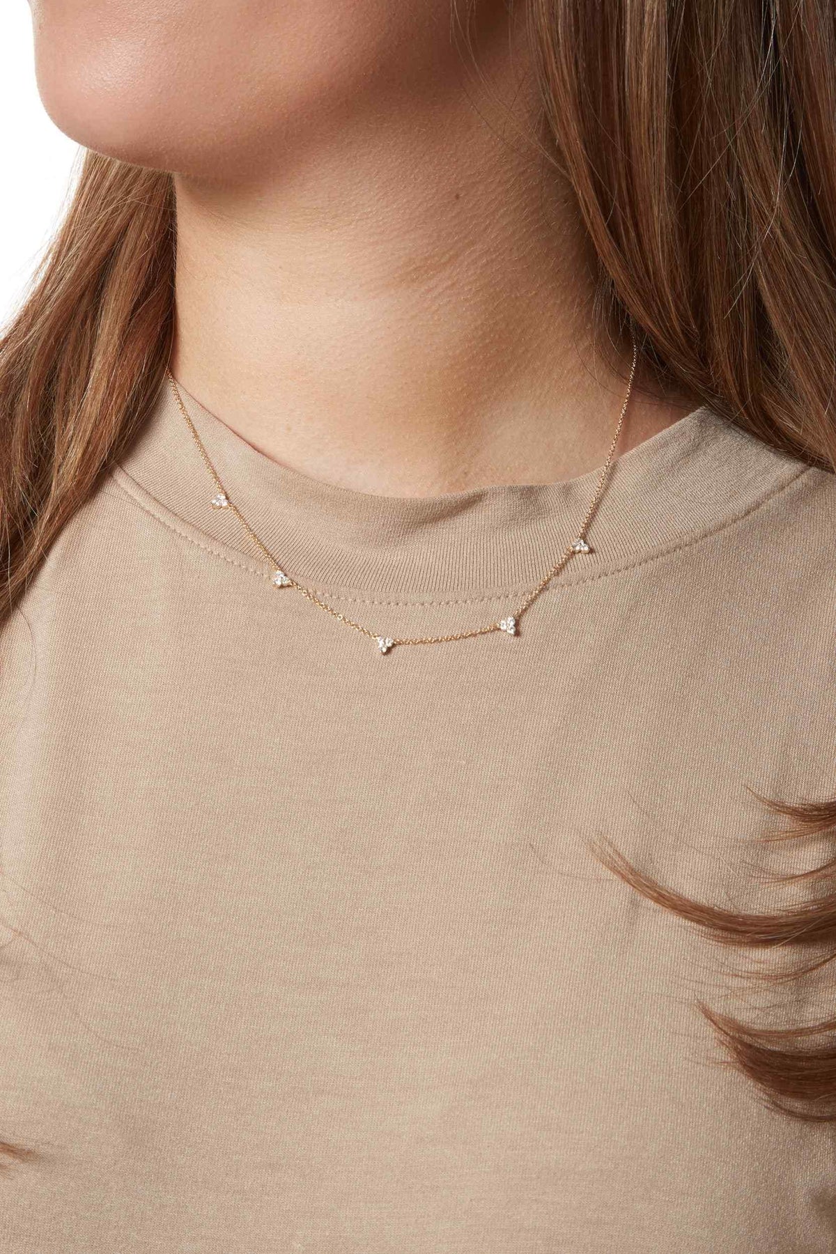 14KY Diamond Trio Necklace