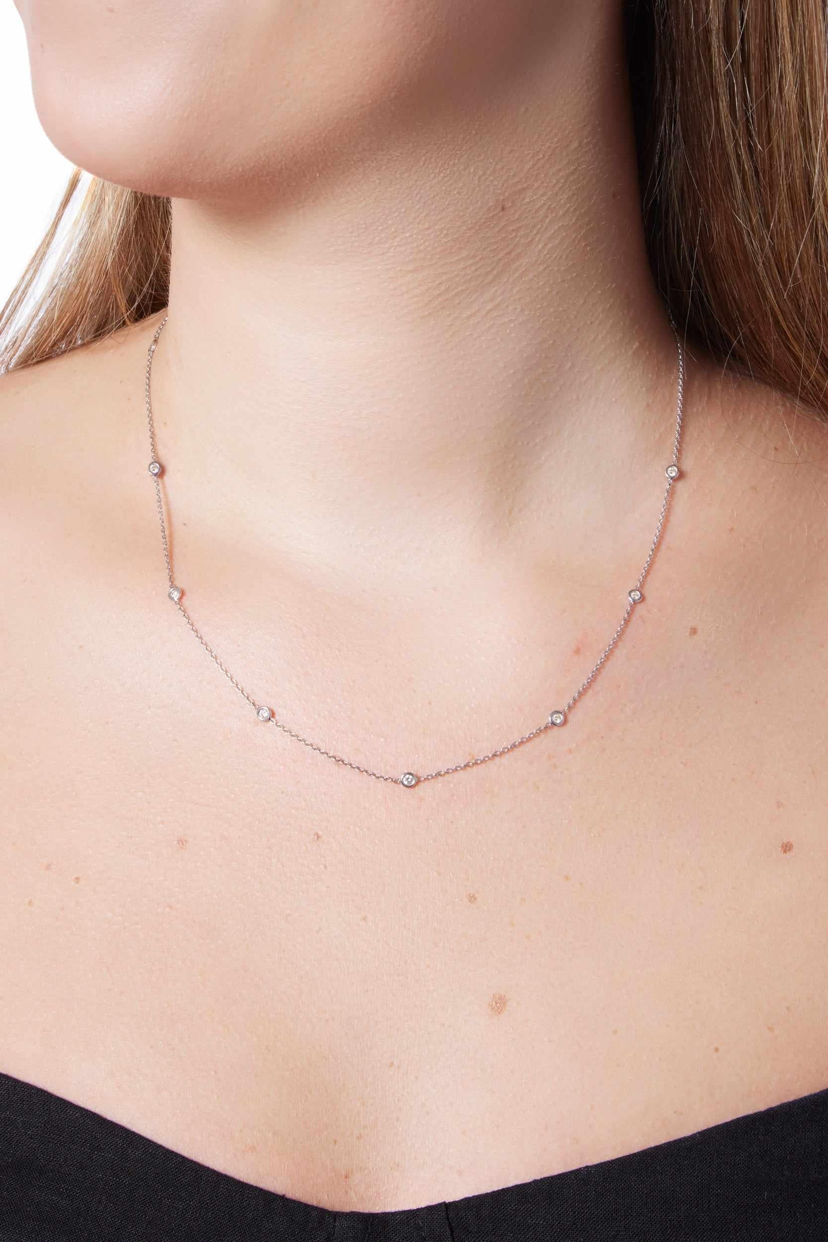 14KW Diamond By The Yard Necklace