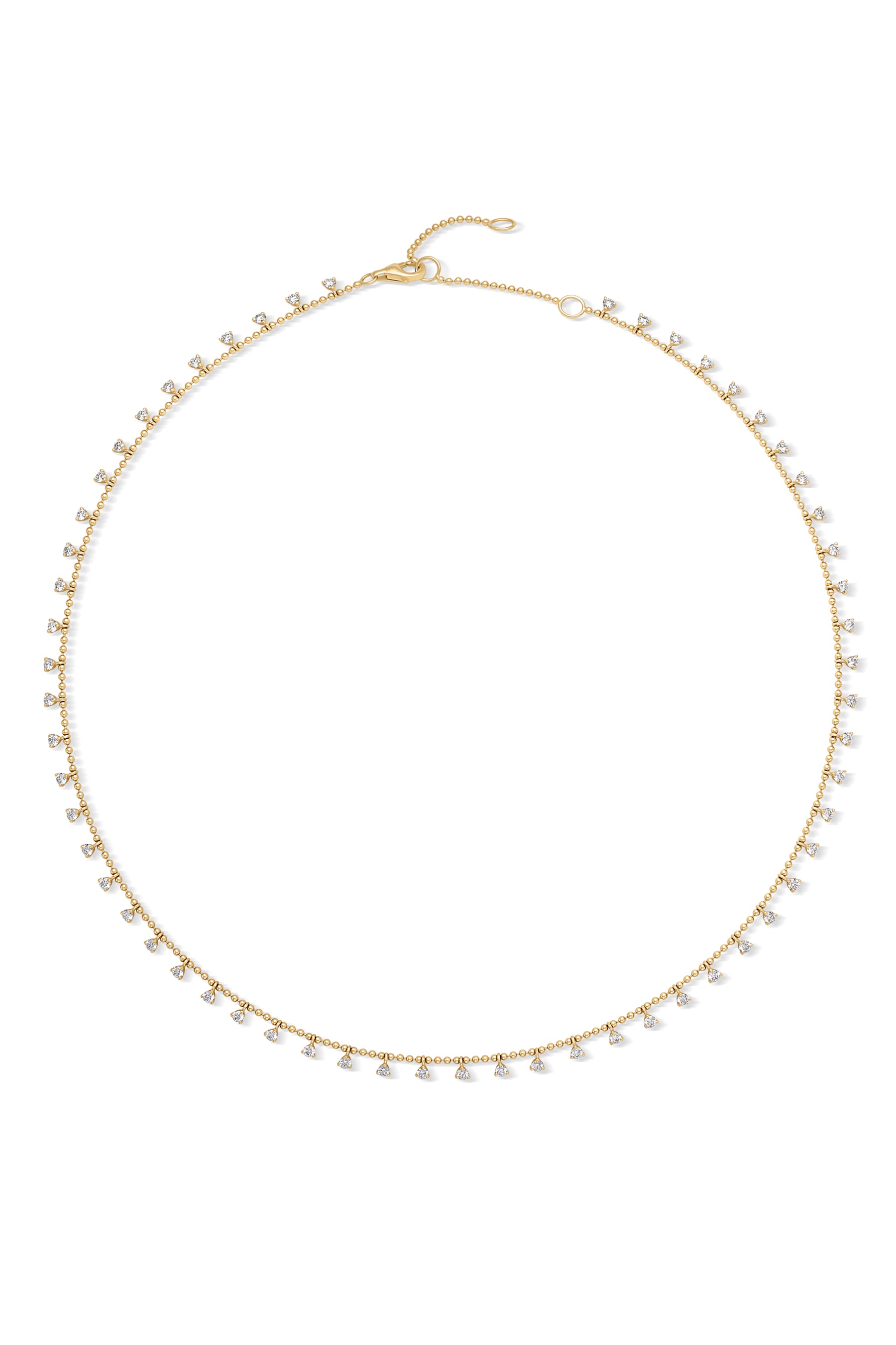 14KY Dangling Diamond Ball Chain - 14K Yellow Gold - Necklace - by Gemma - Susan Saffron Jewelry Dallas