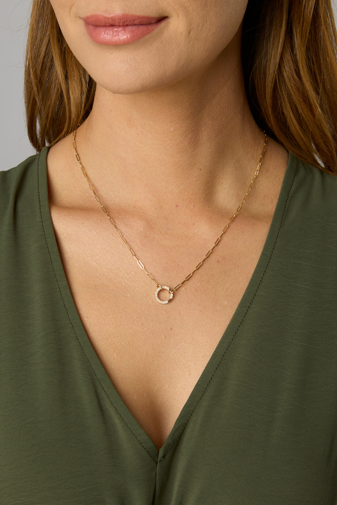 14KY Paperclip Chain with Diamond Connector-Necklaces-Saffron Jewelry-Susan Saffron Jewelry