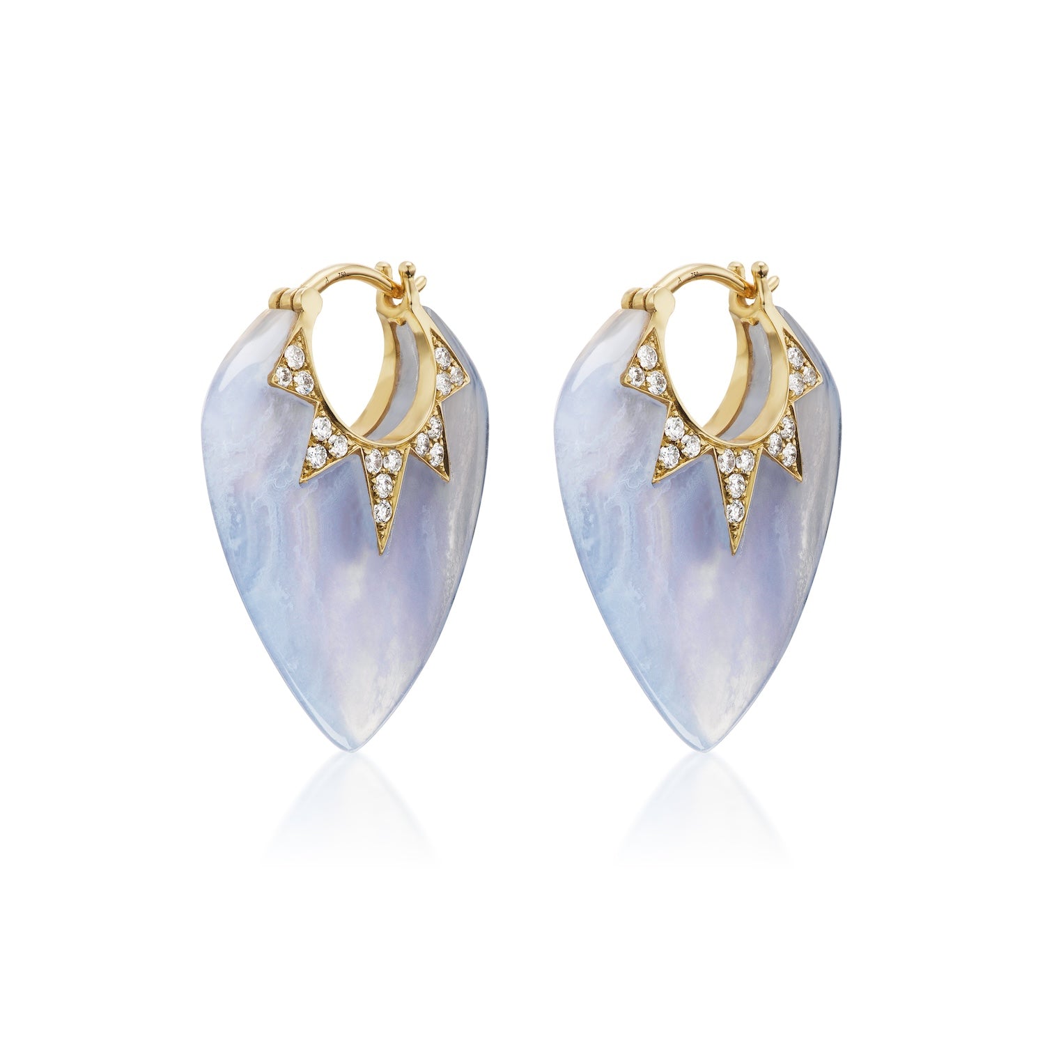 18K Yellow Gold Classic Guitar Pick Earrings