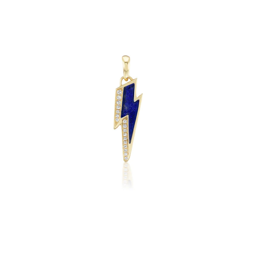 18KY Ziggy Bolt Charm Lapis