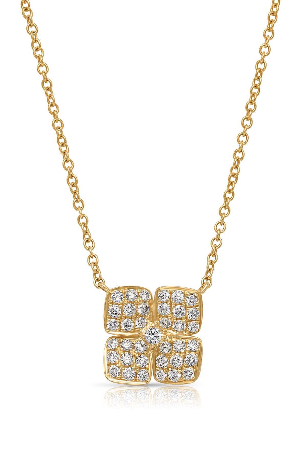 14KY 4 Petal Diamond Flower Necklace - Uneek - Susan Saffron Jewelry