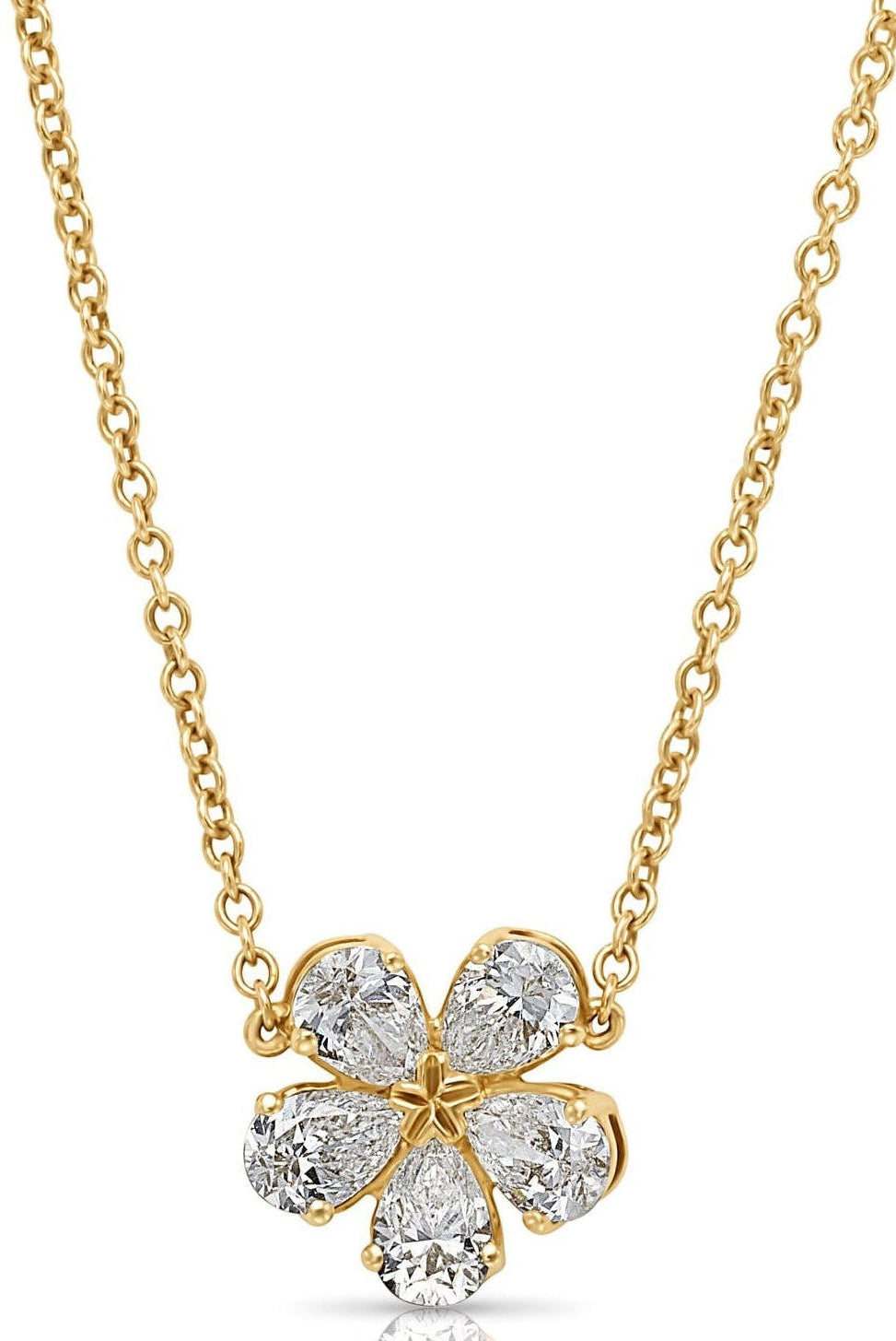 18KY Floral Drop Pendant - 18K Yellow Gold - Necklace - by Uneek - Susan Saffron Jewelry Dallas