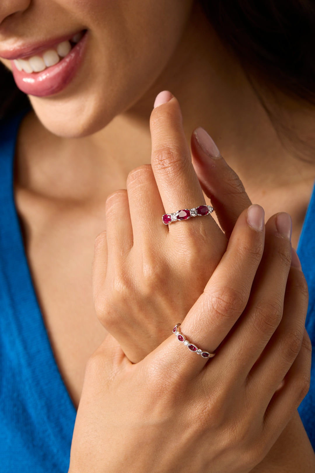 18KW Oval Ruby Ring-Rings-Uneek-Susan Saffron Jewelry