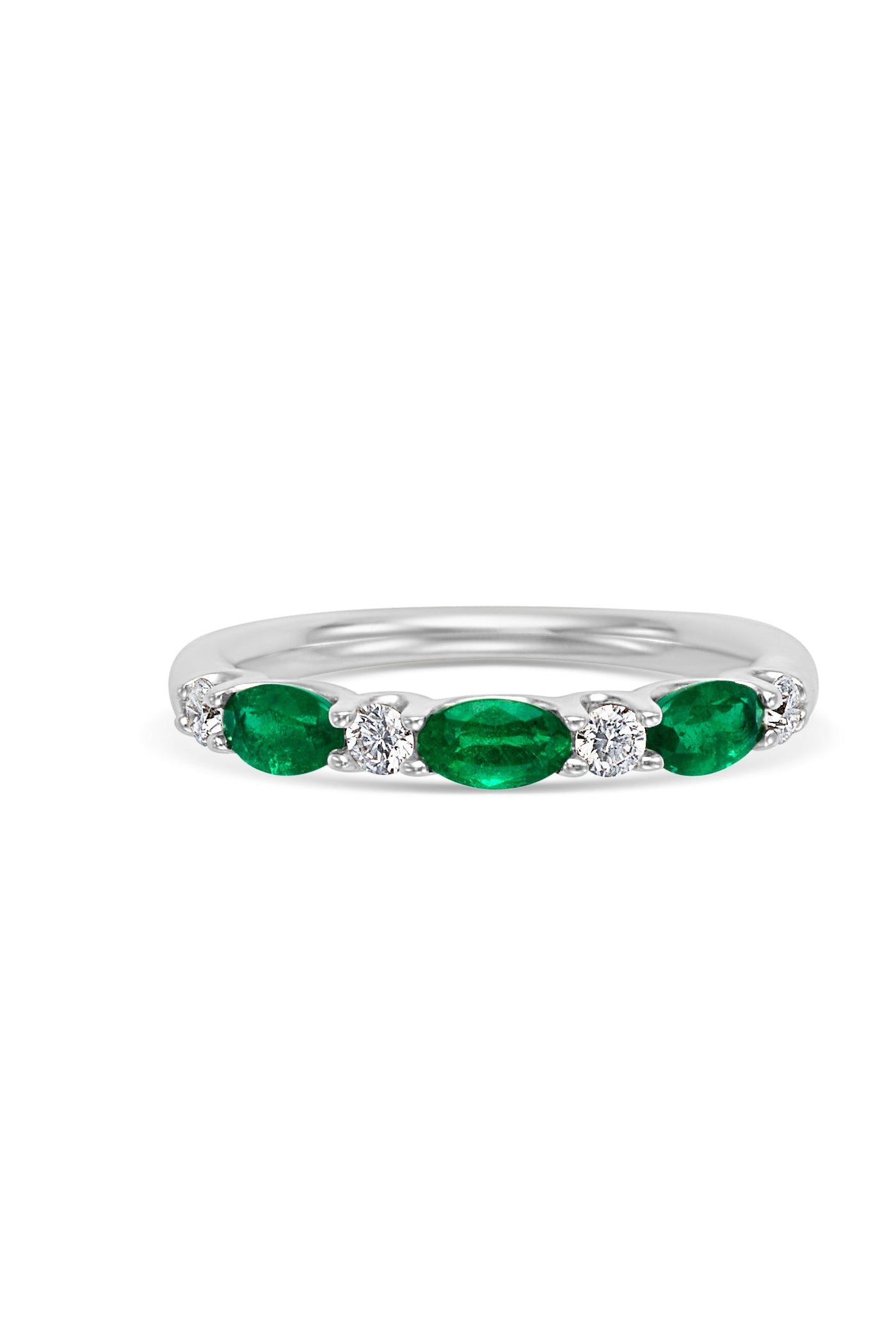 18KW Oval Emerald and Diamond Ring