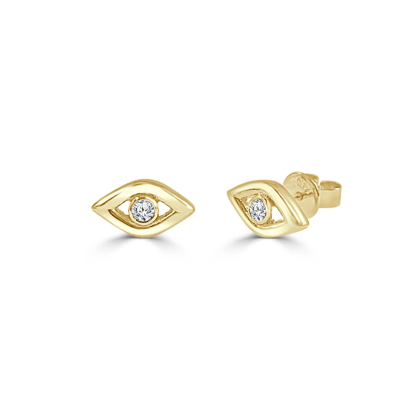 14KY Diamond Evil Eye Studs