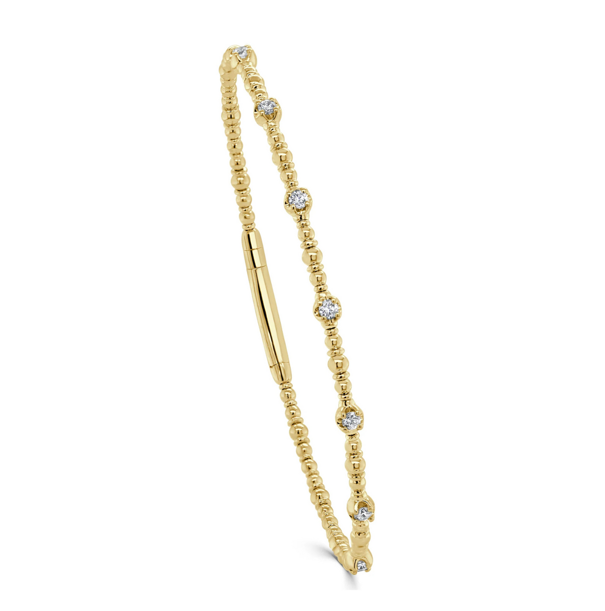 14KY Diamond Flex Bangle-Bracelets-SAFFRON JEWELRY-Susan Saffron Jewelry